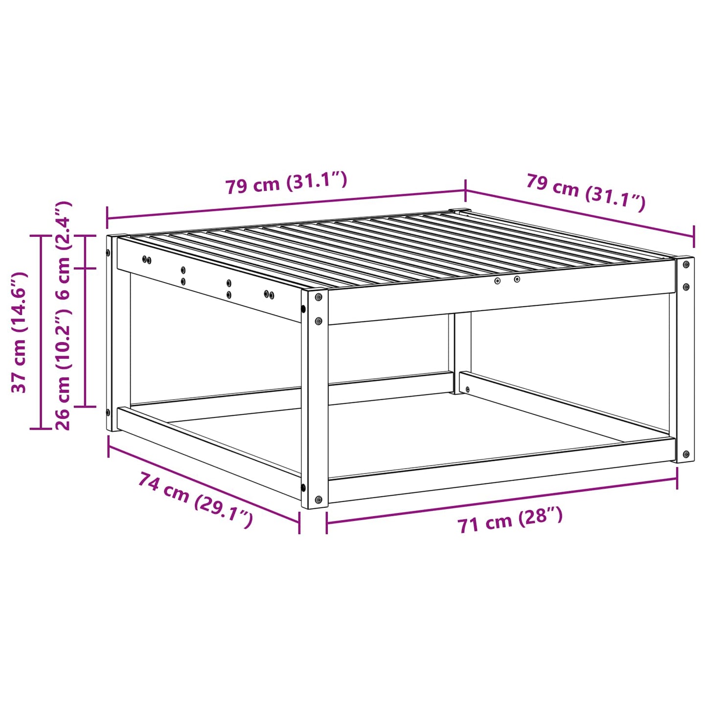 Udendørs 79 X 79 X 37 Cm - Billede 9