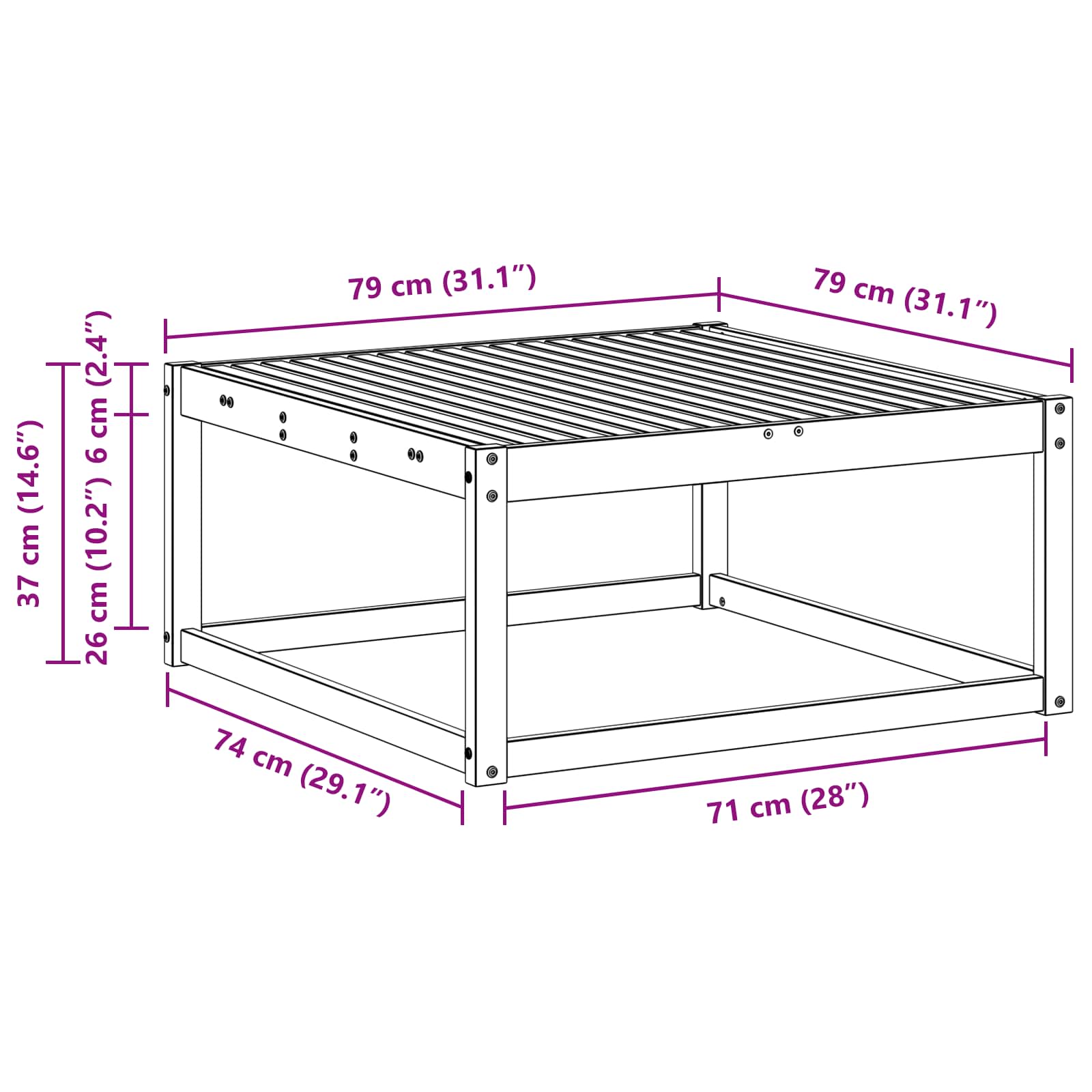 Udendørs 79 X 79 X 37 Cm - Billede 9