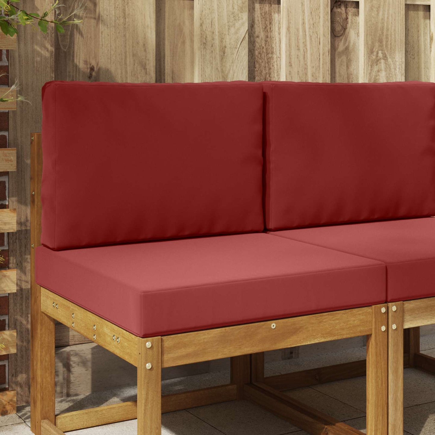 Udendørs Sofa Pude 2 Dele Vinrød Polyester - Hovedbillede