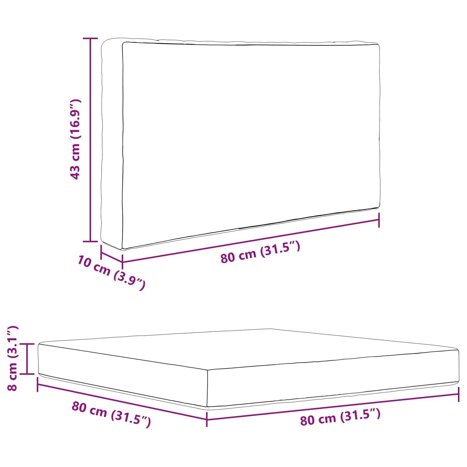 Udendørs Sofa Pude 2 Dele Antracit Polyester - Billede 11