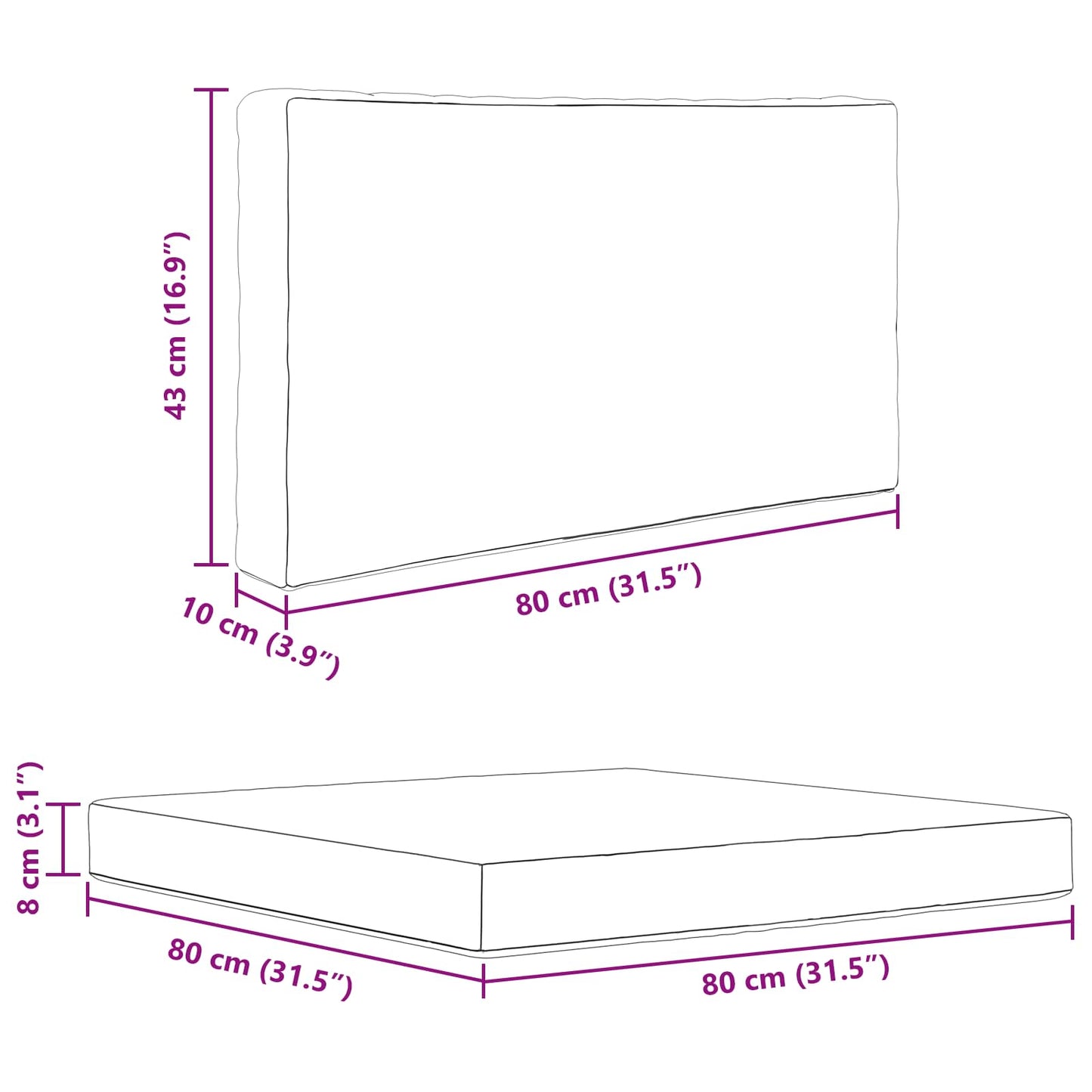 Udendørs Sofa Pude 3 Dele Polyester - Billede 11