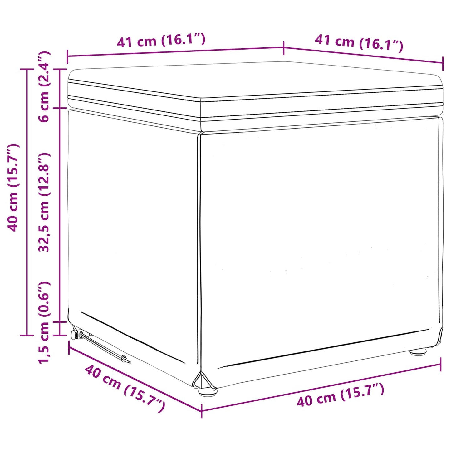 Taburet 41 X 41 X Og Konstrueret Træ - Billede 8