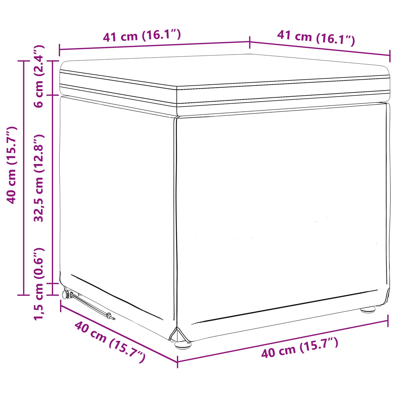 Taburet 41 X 41 X Og Konstrueret Træ - Billede 8