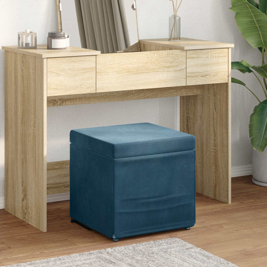 Taburet 41 X 41 X Velour Og Konstrueret Træ - Hovedbillede