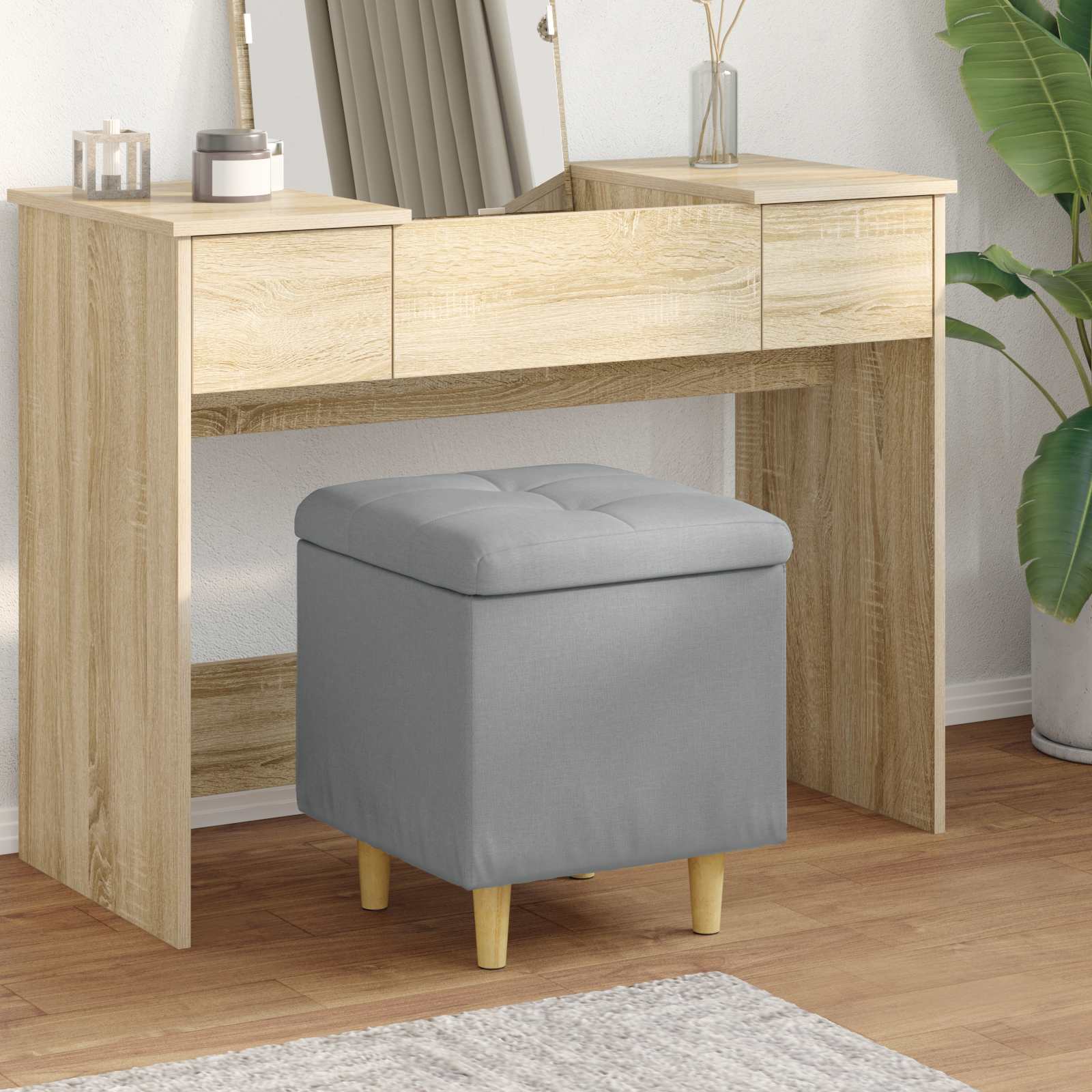 Ottoman Med Opbevaring Med Pude 40 X 40 X 45 Cm - Hovedbillede