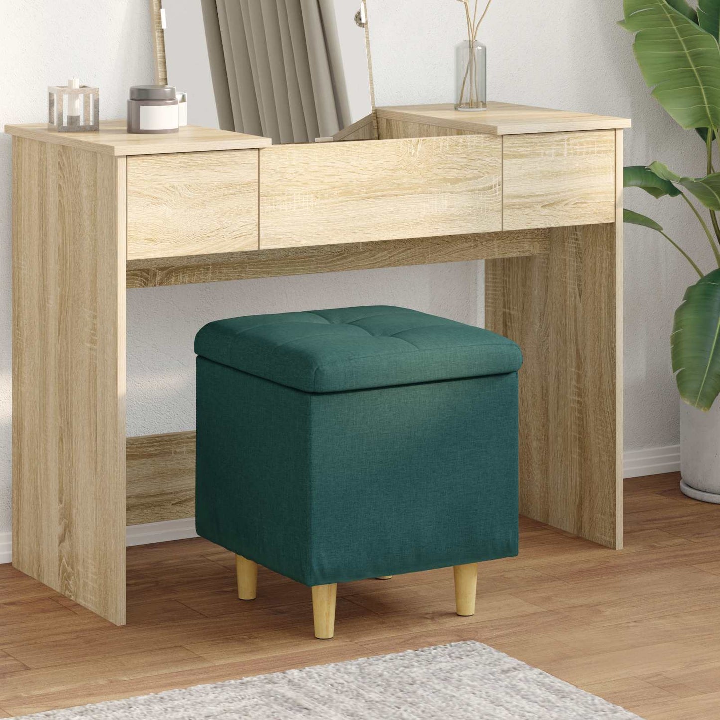 Ottoman Med Opbevaring Med Pude 40 X 40 X 45 Cm