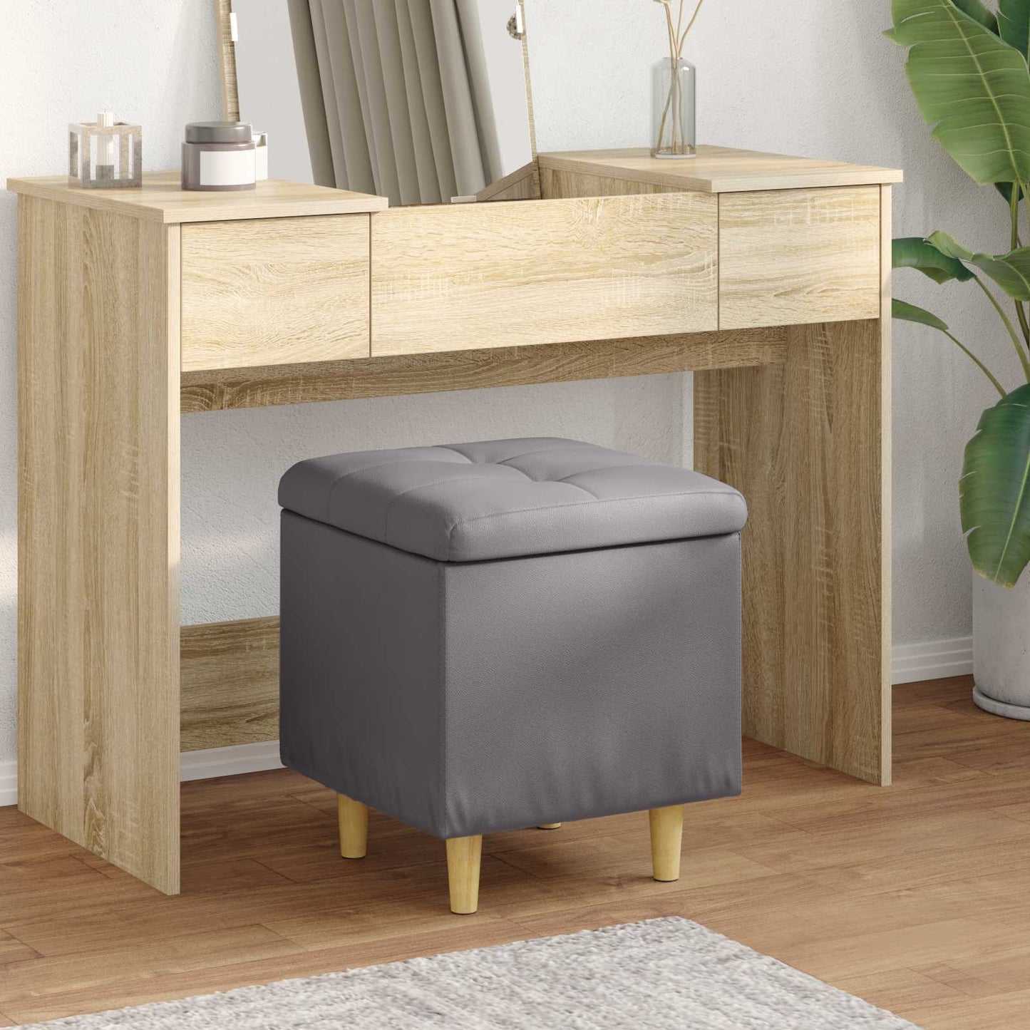 Ottoman Med Opbevaring Med Pude 40 X 40 X 45 Cm