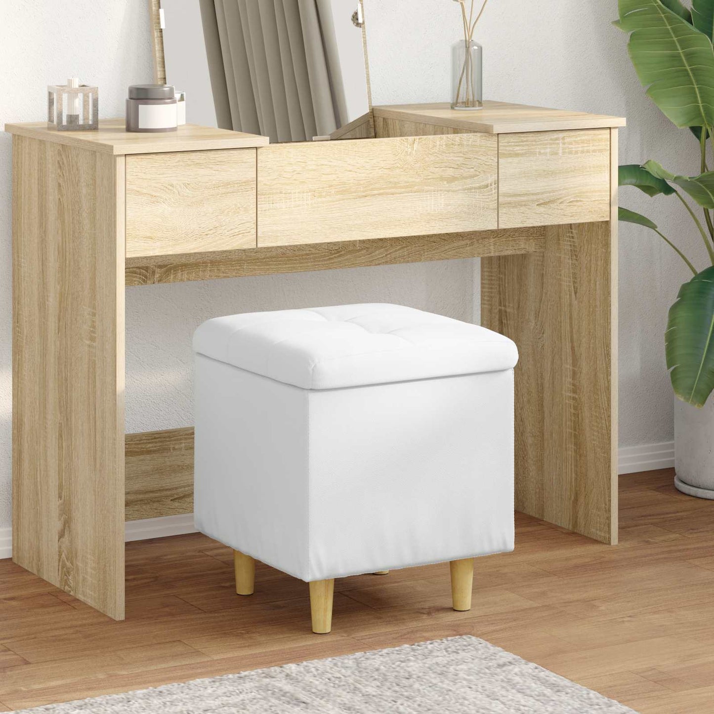 Ottoman Med Opbevaring Med Pude 40 X 40 X 45 Cm