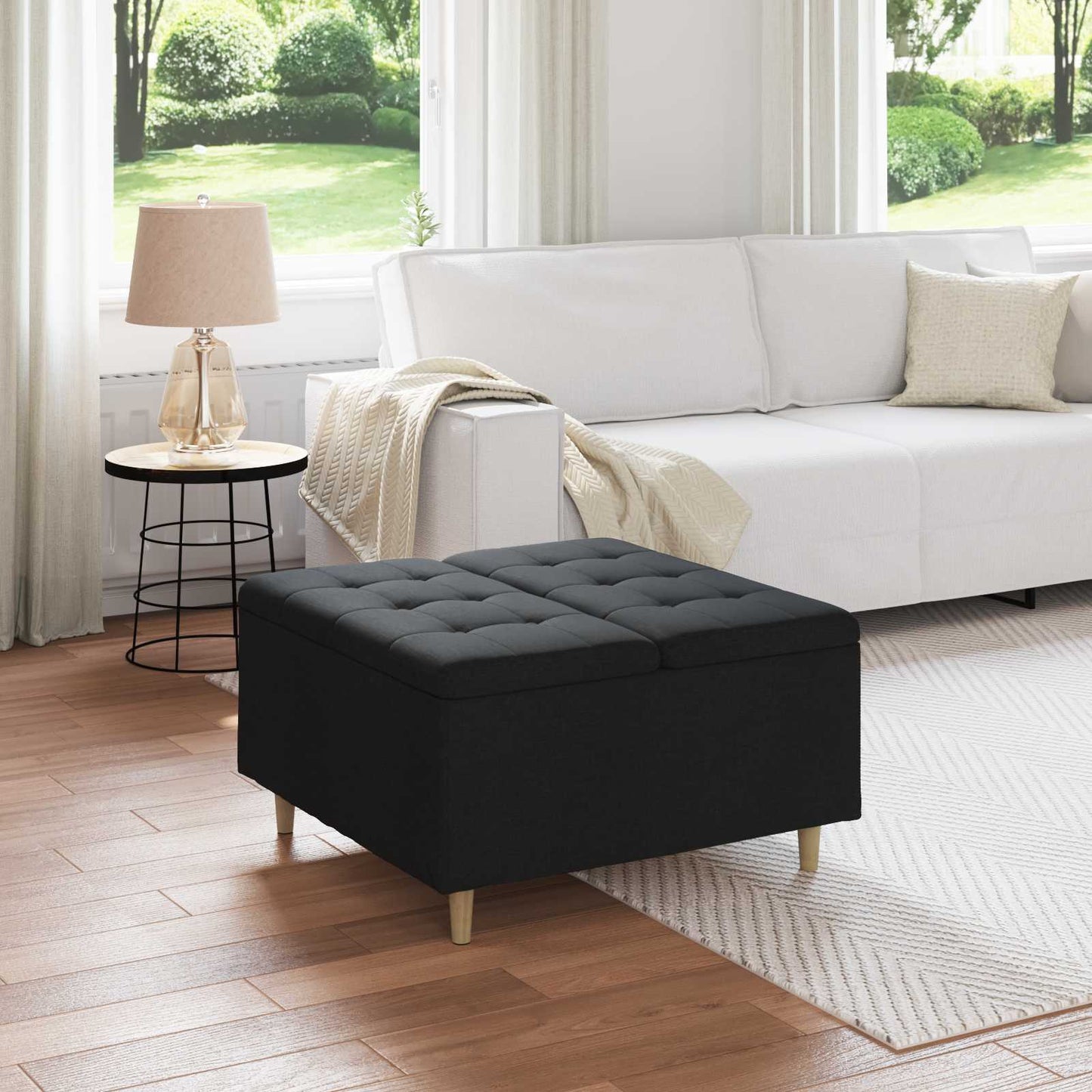 Ottoman Med Opbevaring Med Pude 40 X 40 X 45 Cm
