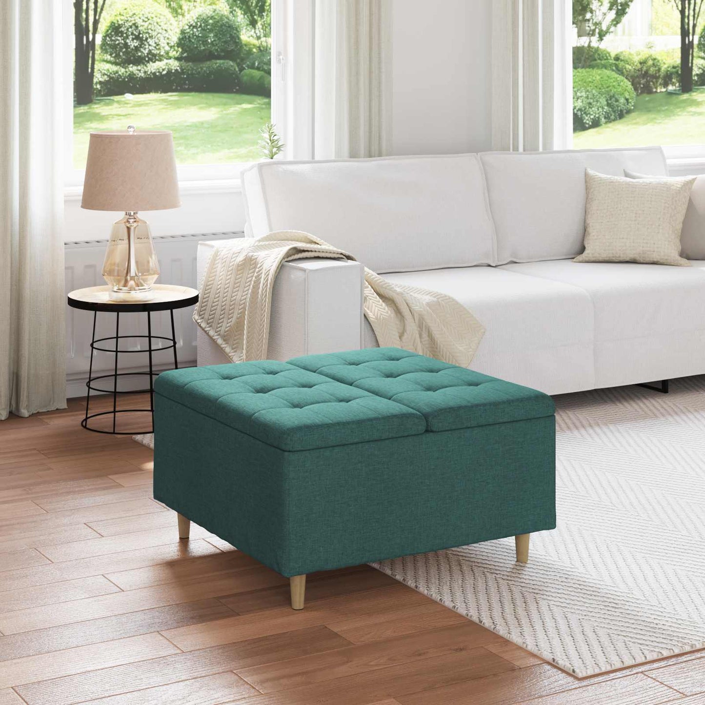 Ottoman Med Opbevaring Med Pude 40 X 40 X 45 Cm