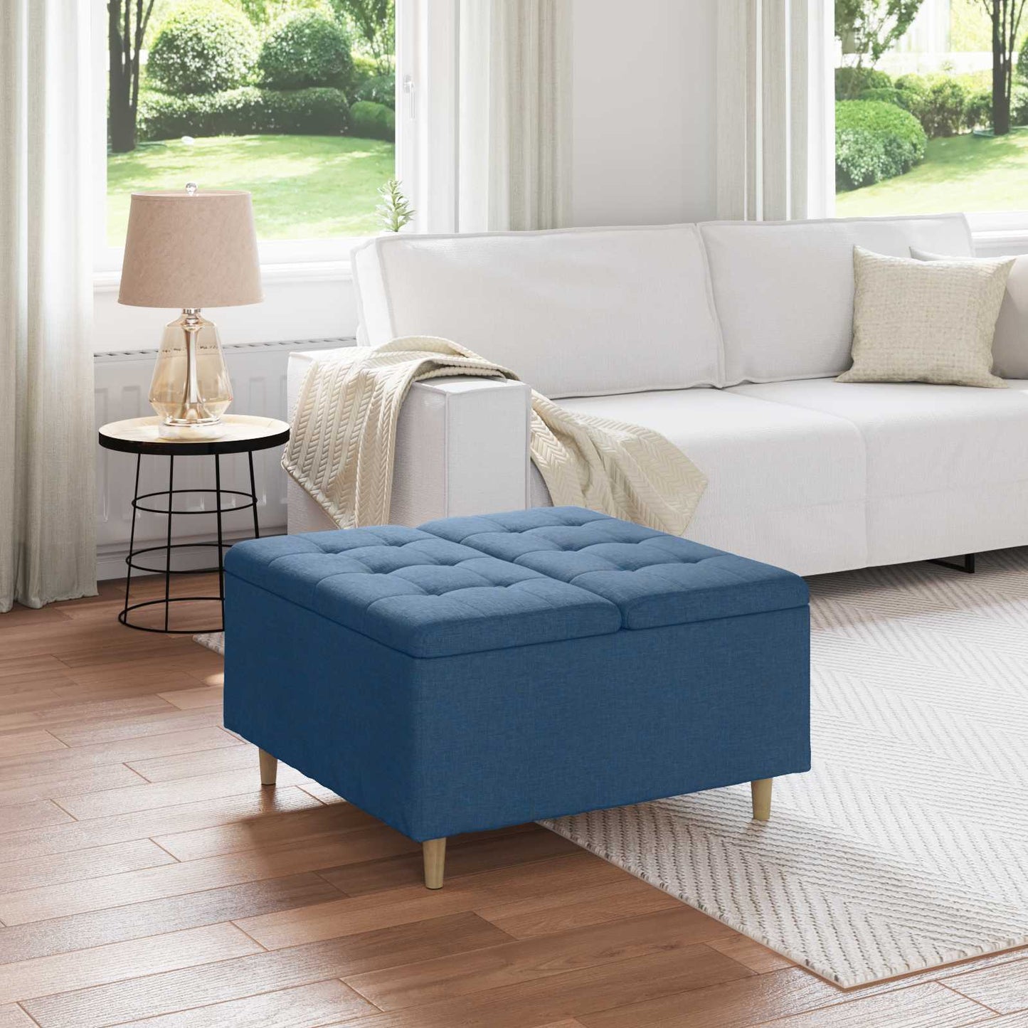 Ottoman Med Opbevaring Med Pude 40 X 40 X 45 Cm