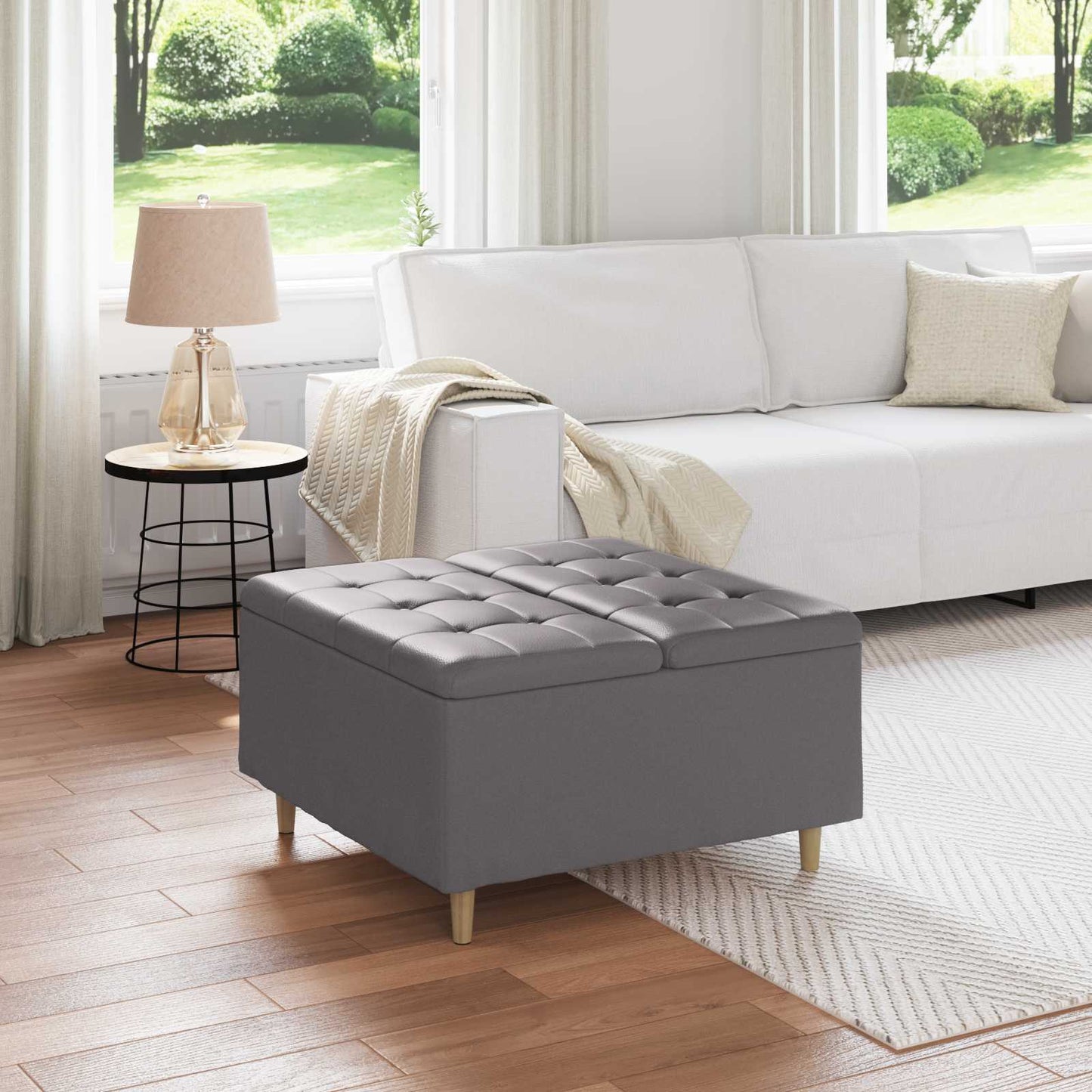 Ottoman Med Opbevaring Med Pude 40 X 40 X 45 Cm
