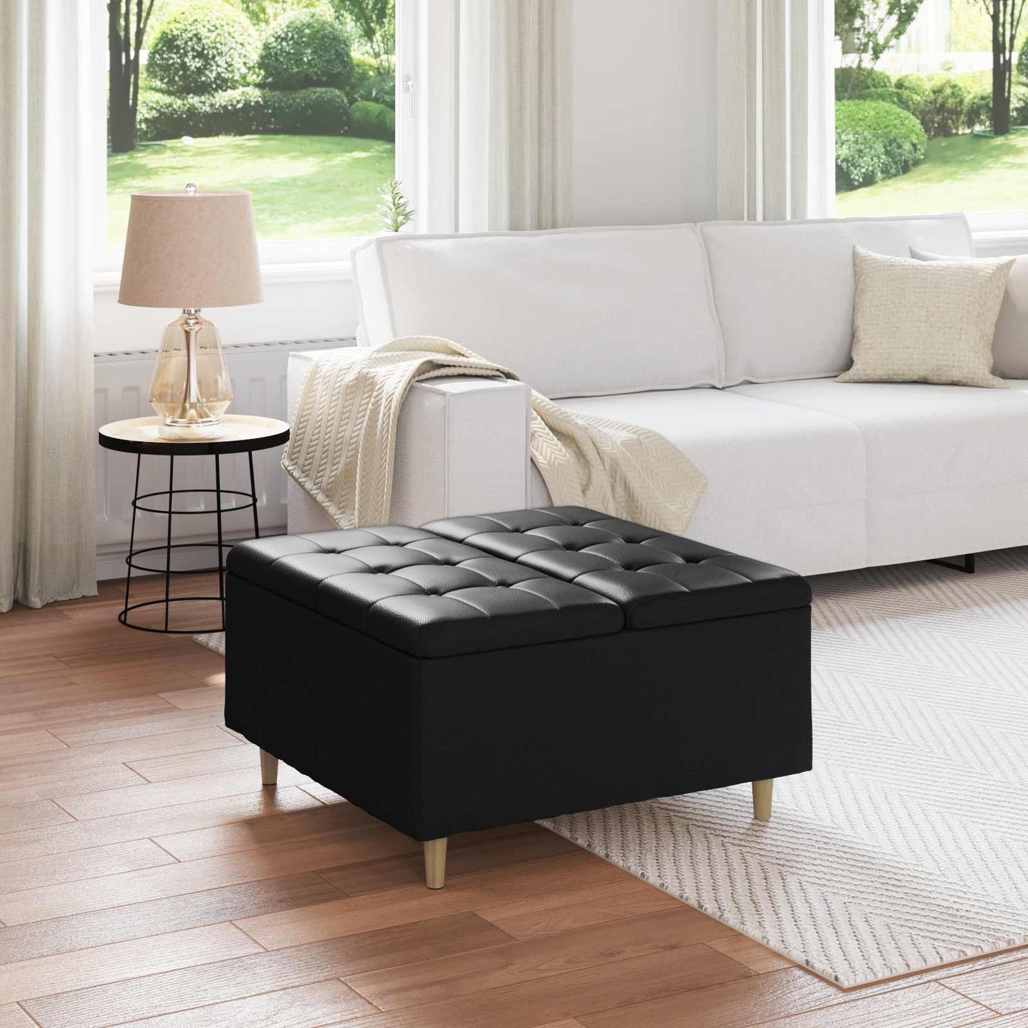 Ottoman Med Opbevaring Med Pude 40 X 40 X 45 Cm