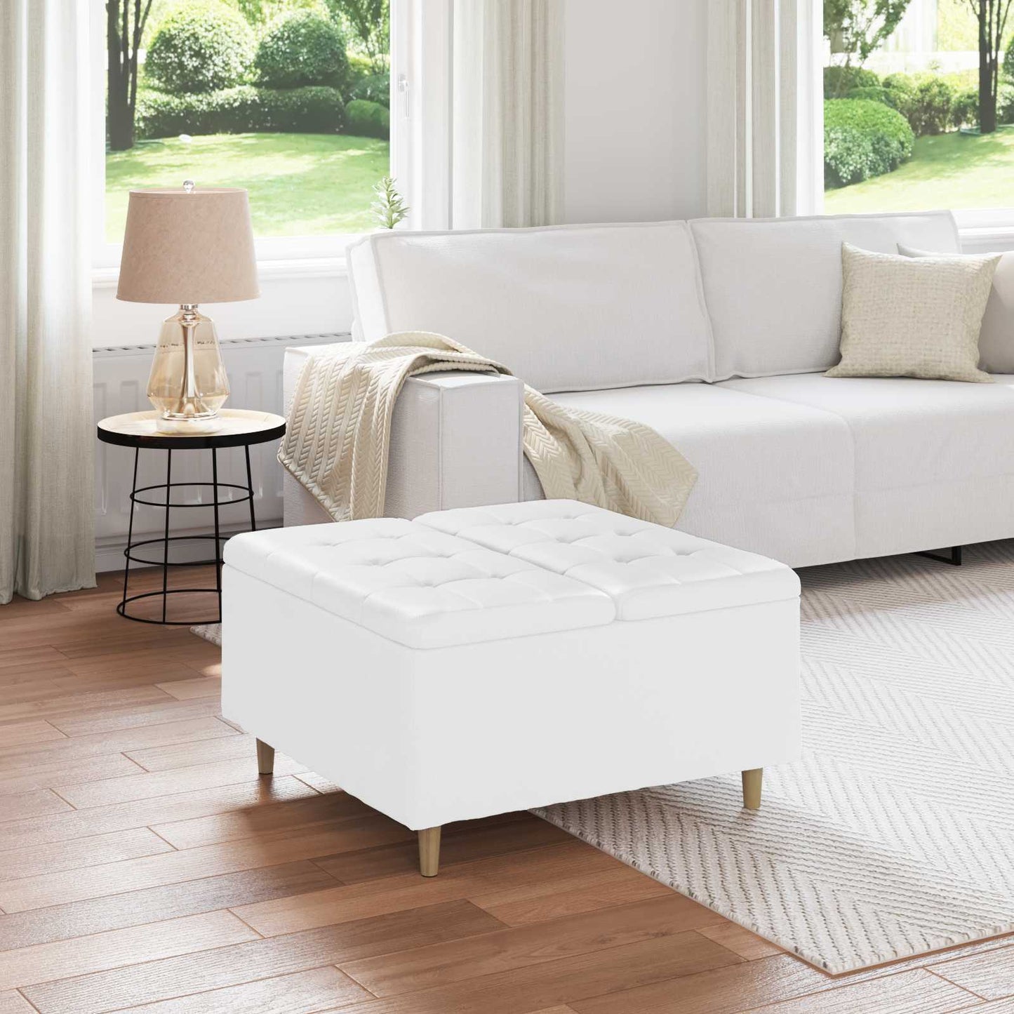 Ottoman Med Opbevaring Med Pude 40 X 40 X 45 Cm