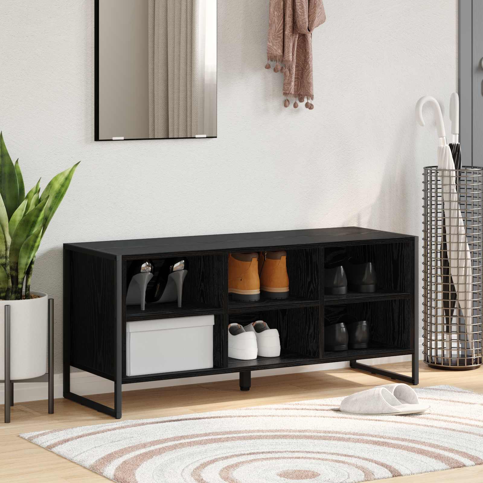 Sko Skab 100 X 35 X 44 Cm Konstrueret Træ - Hovedbillede