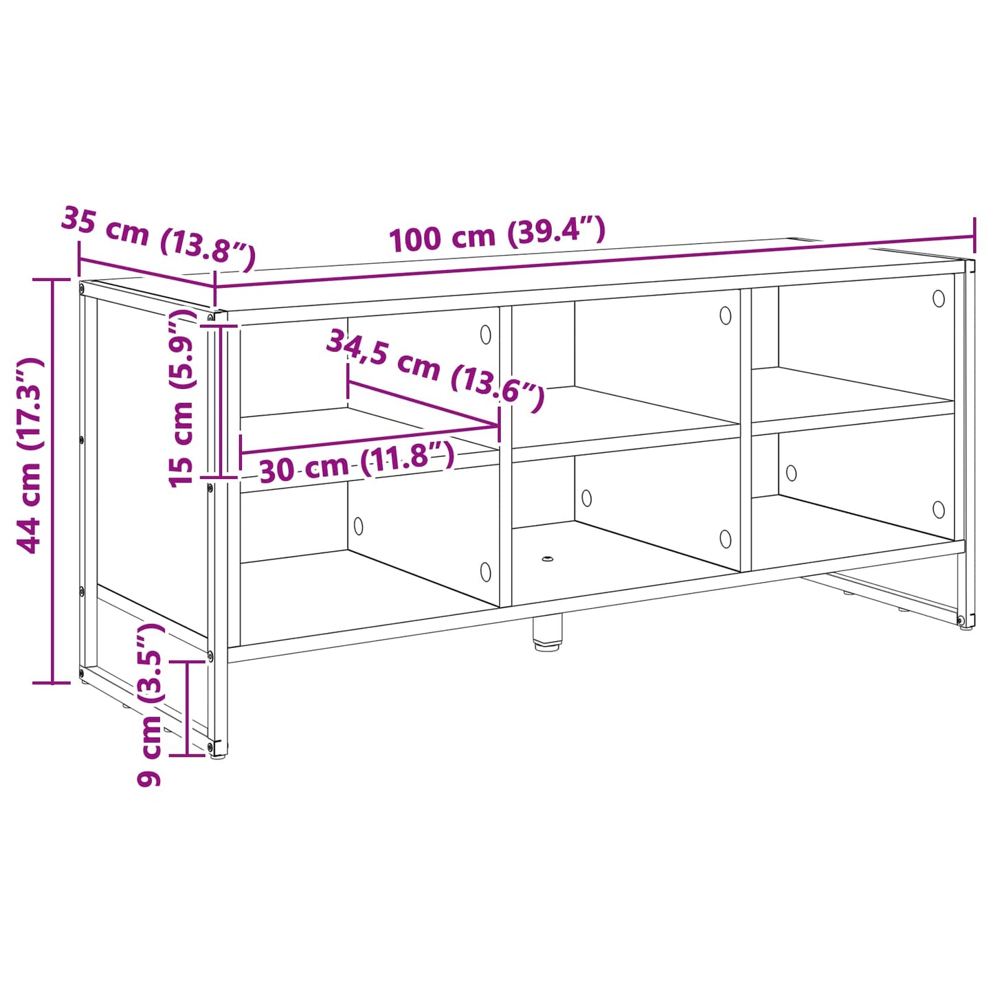 Sko Skab 100 X 35 X 44 Cm Konstrueret Træ - Billede 11
