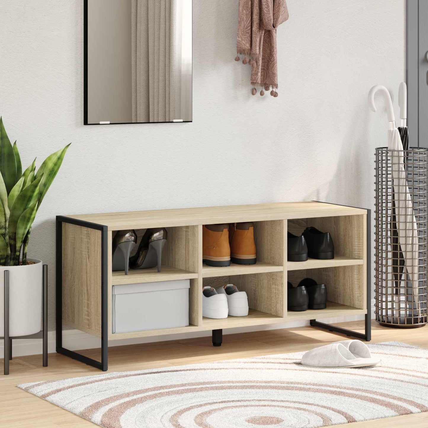Sko Skab 100 X 35 X 44 Cm Konstrueret Træ - Variant 886451