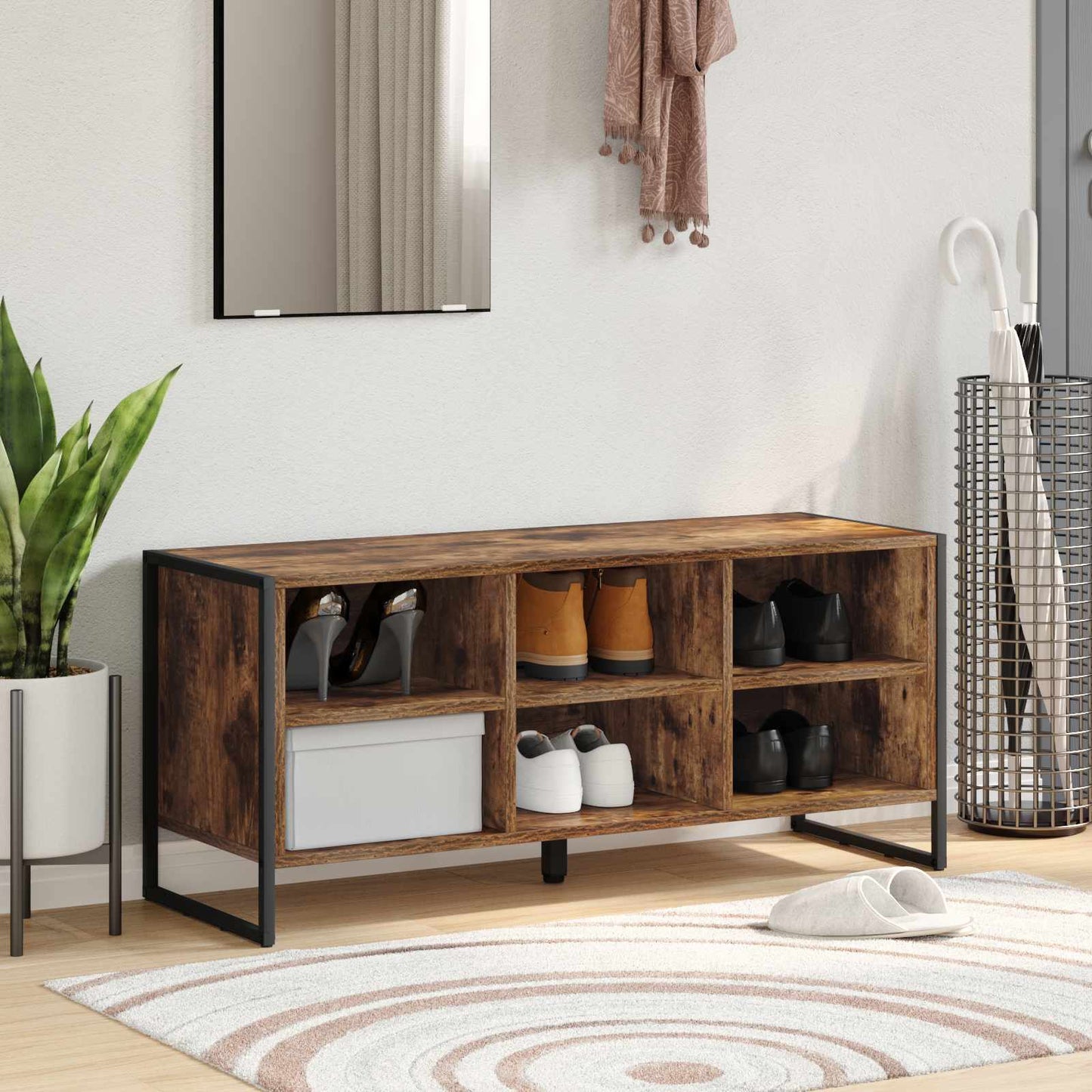 Sko Skab 100 X 35 X 44 Cm Konstrueret Træ - Variant 886452