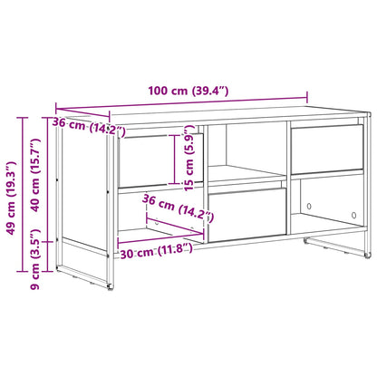 Tv-skab Med Skuffe 100 X 36 X 49,5 Cm Konstrueret Træ - Billede 12