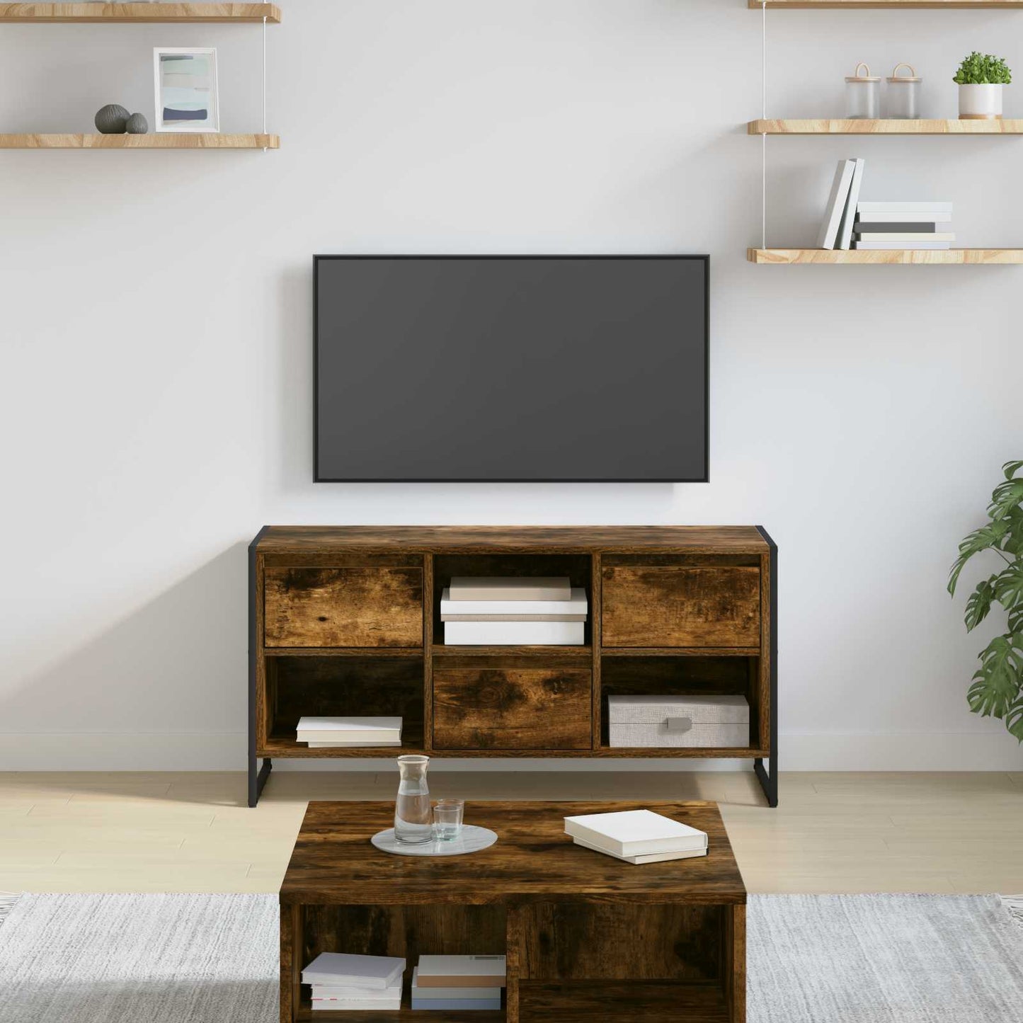 Tv-skab Med Skuffe 100 X 36 X 49,5 Cm Konstrueret Træ