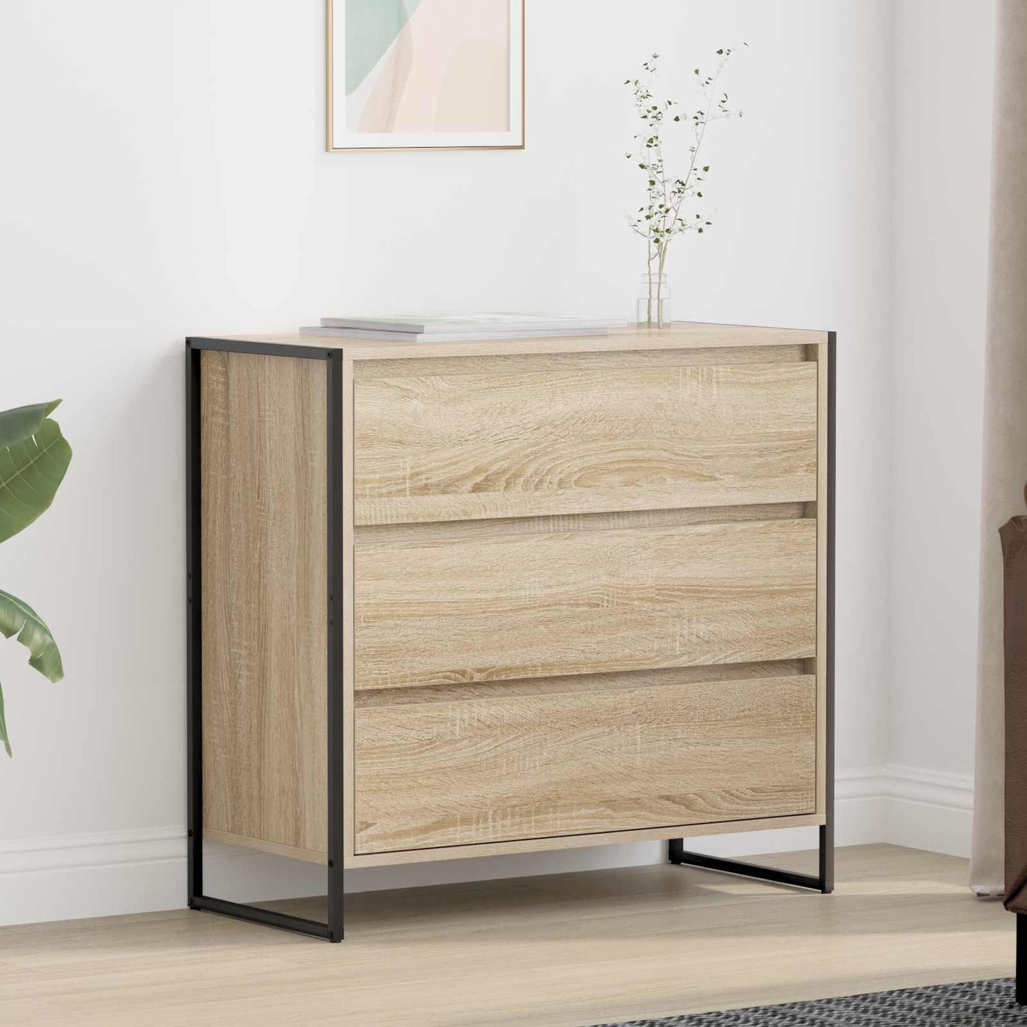 Sideboard Med Skuffe 79 X 36 X 75.5 Cm Konstrueret Træ