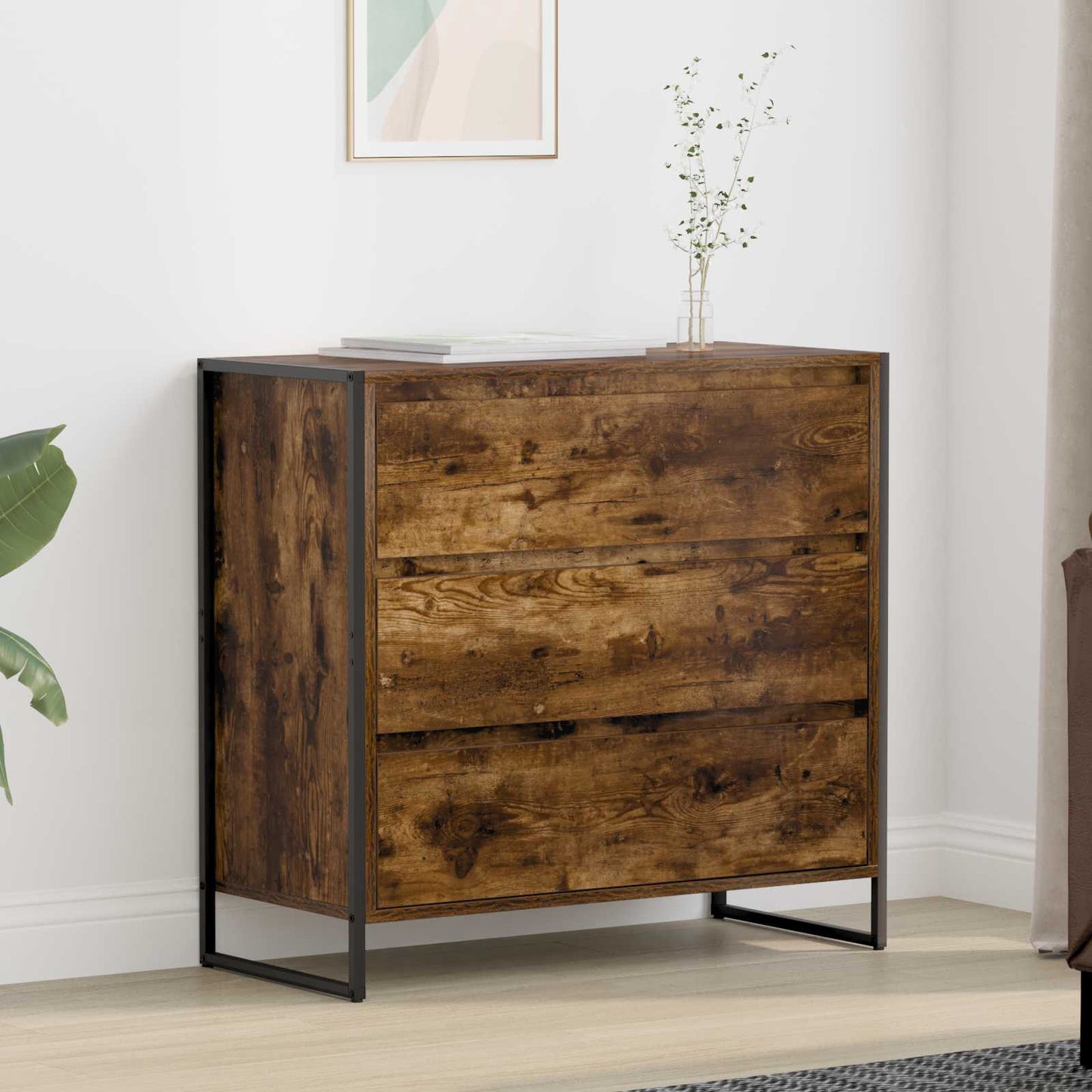 Sideboard Med Skuffe 79 X 36 X 75.5 Cm Konstrueret Træ