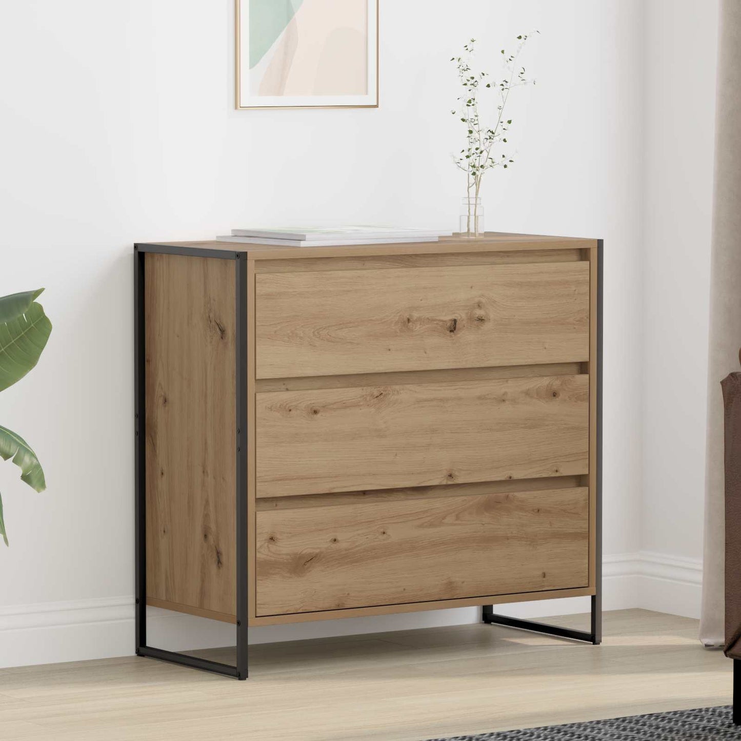 Sideboard Med Skuffe 79 X 36 X 75.5 Cm Konstrueret Træ