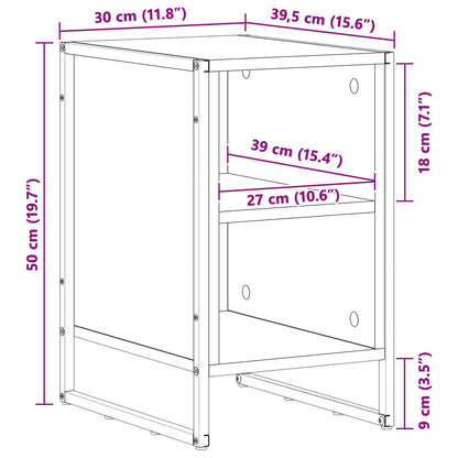 Sengebord 39,5 X 30 X 50 Cm Konstrueret Træ - Billede 12