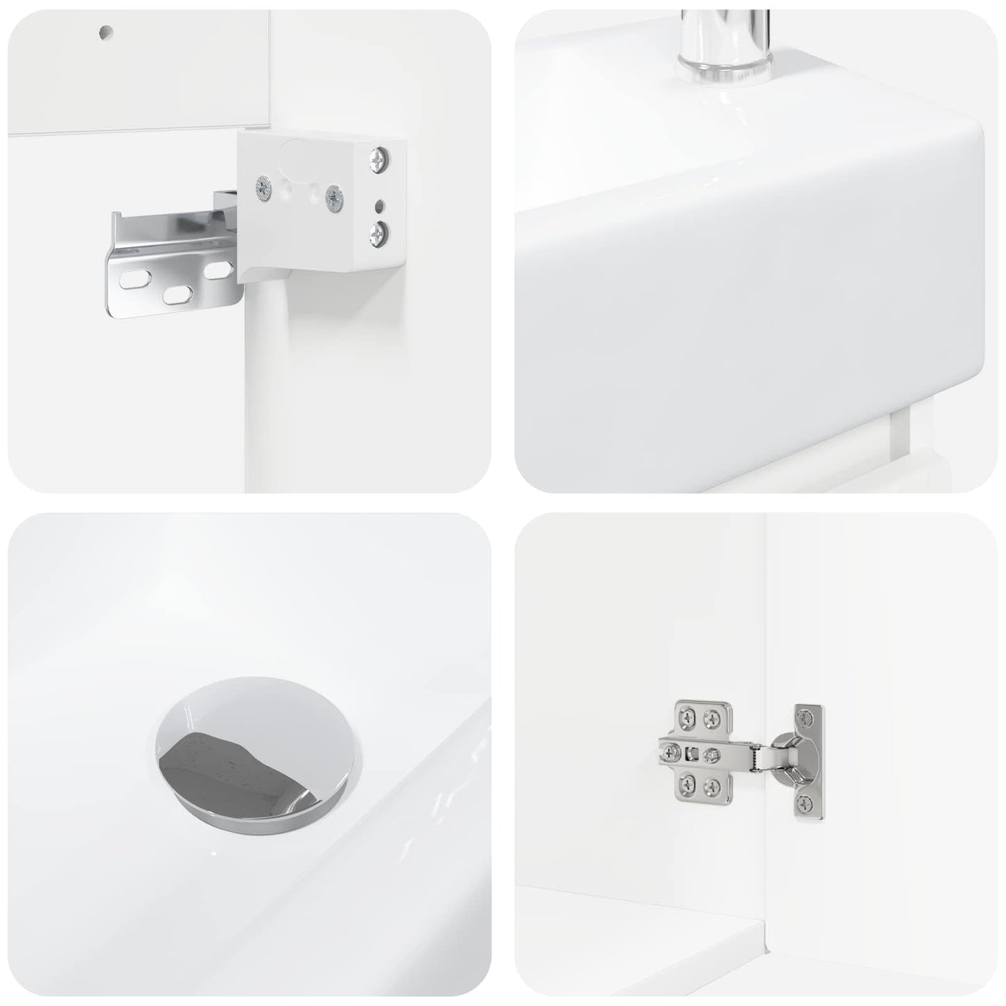 Badeværelses Vanity-enhed Med Armatur 45,5 X 22,5 X 84 Cm - Billede 8