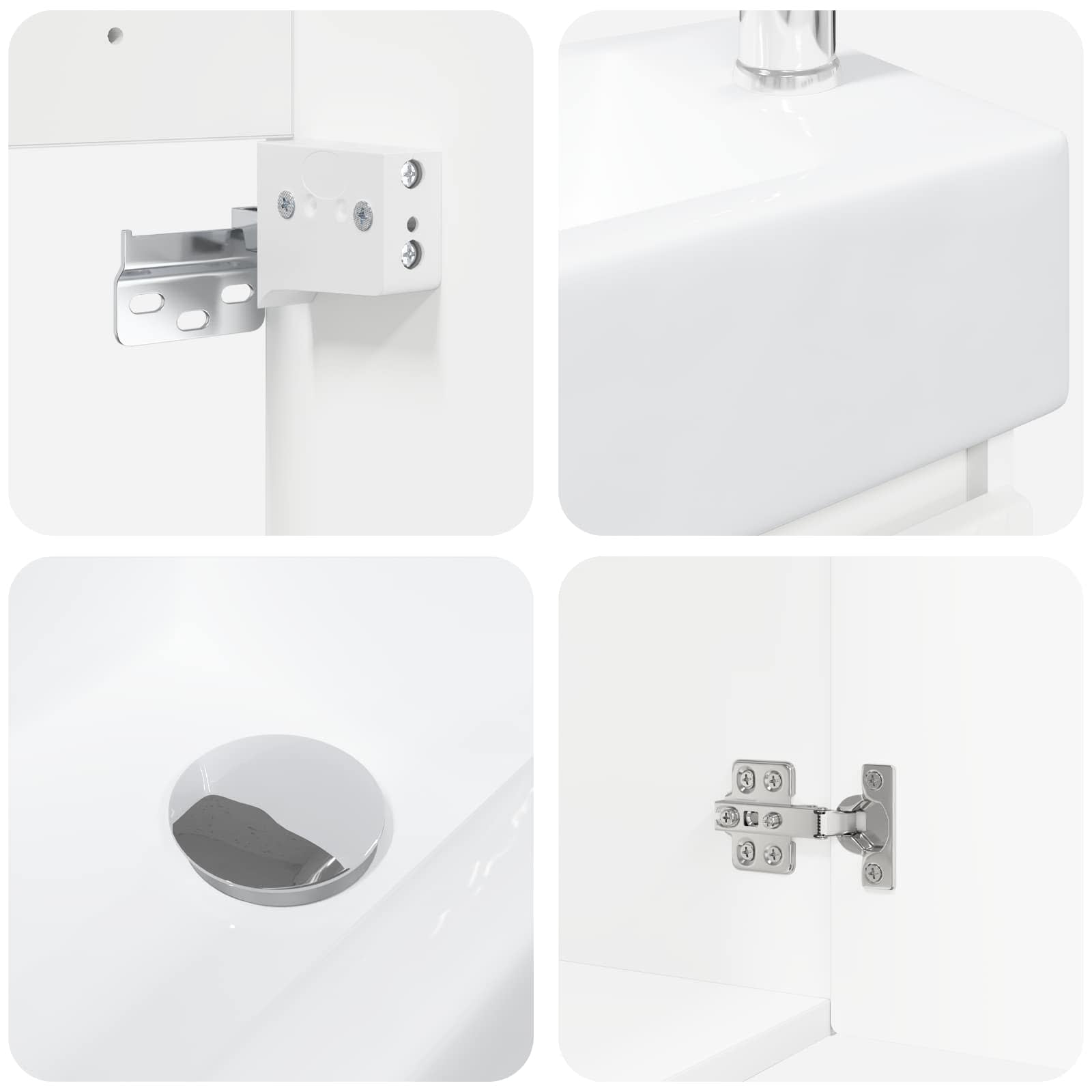 Badeværelses Vanity-enhed Med Armatur 45,5 X 22,5 X 84 Cm - Billede 8