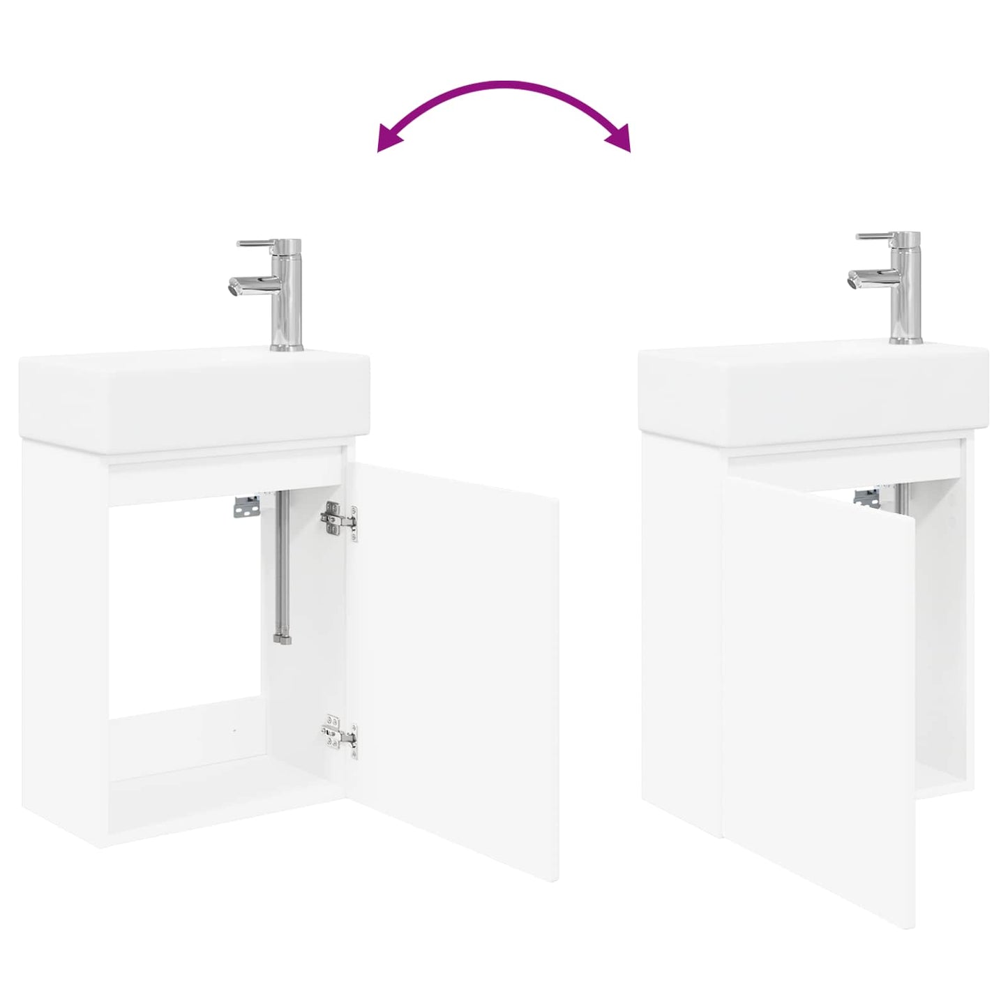 Badeværelses Vanity-enhed Med Armatur 45,5 X 22,5 X 84 Cm - Billede 9