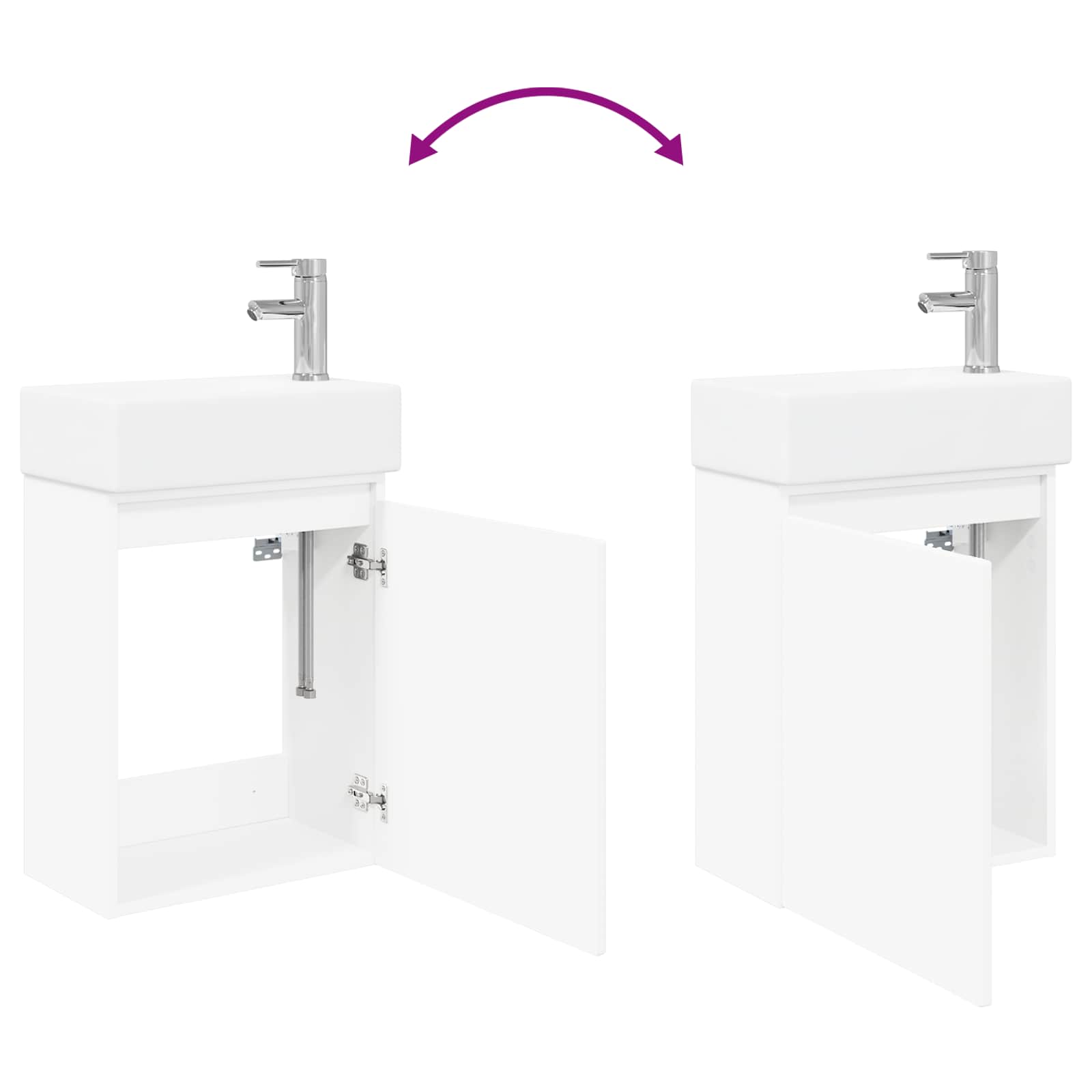 Badeværelses Vanity-enhed Med Armatur 45,5 X 22,5 X 84 Cm - Billede 9