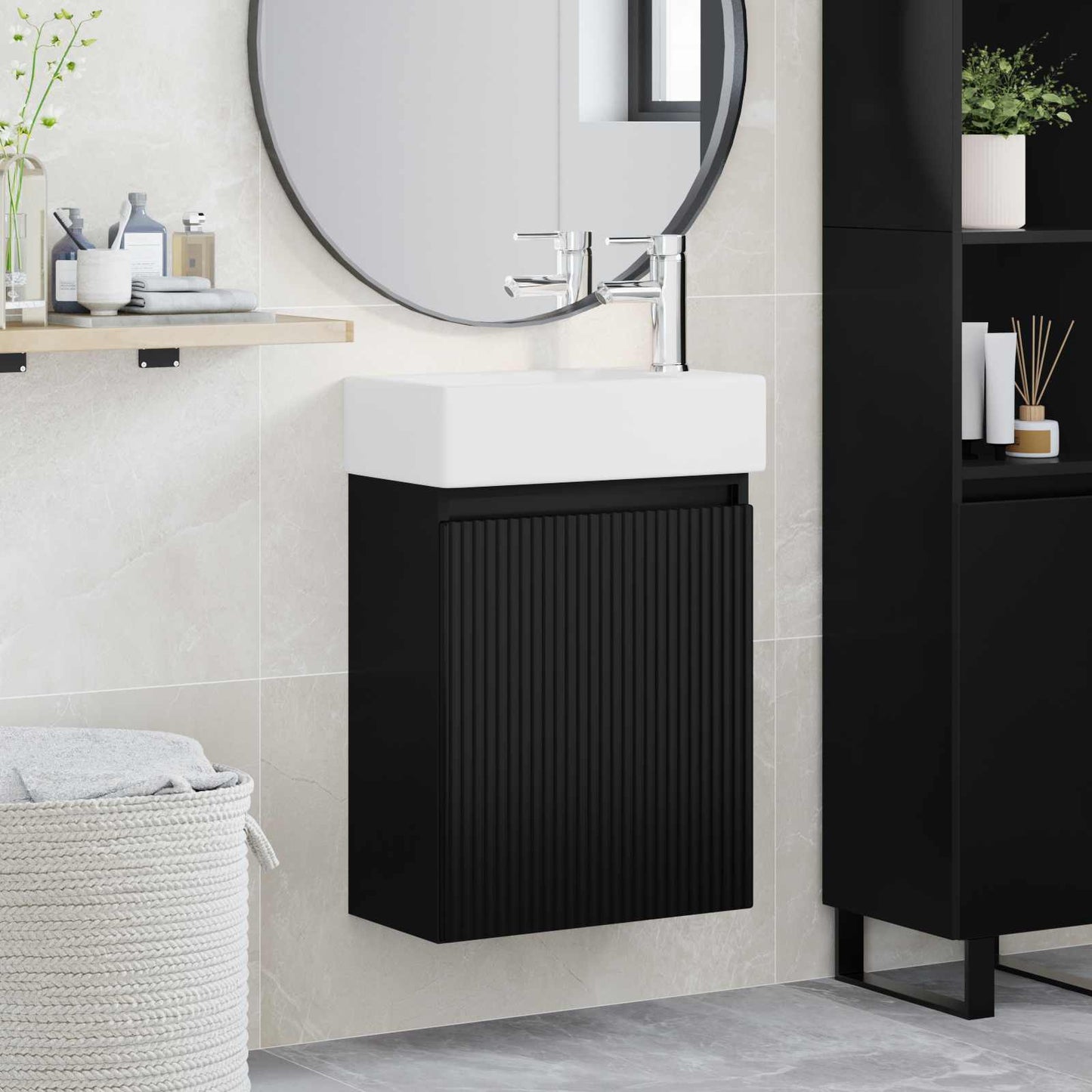 Badeværelses Vanity-enhed Med Armatur 45,5 X 22,5 X 84 Cm - Variant 889452