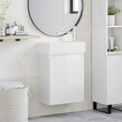 Badeværelses Vanity-enhed Med Armatur 45,5 X 22,5 X 84 Cm - Variant 889455