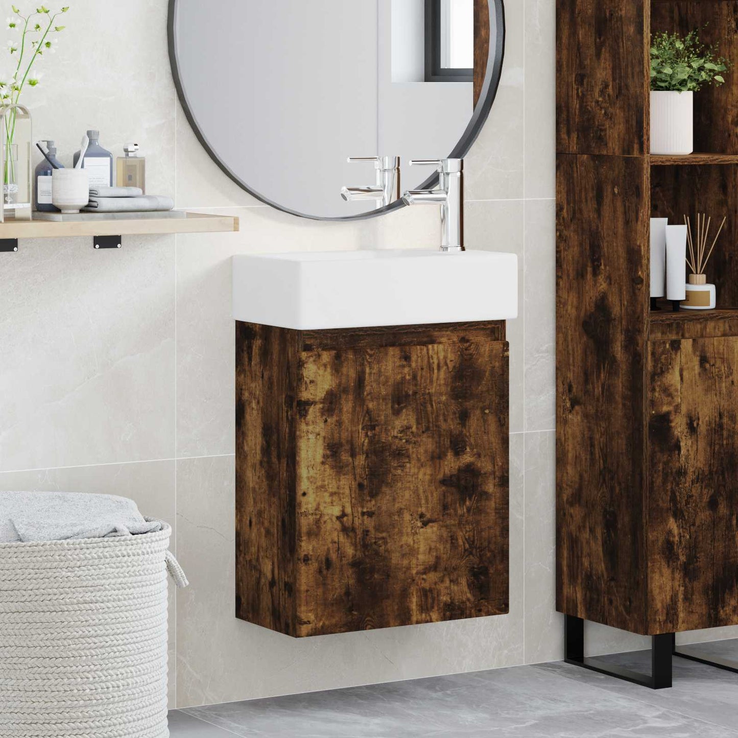 Badeværelses Vanity-enhed Med Armatur 45,5 X 22,5 X 84 Cm - Variant 889456