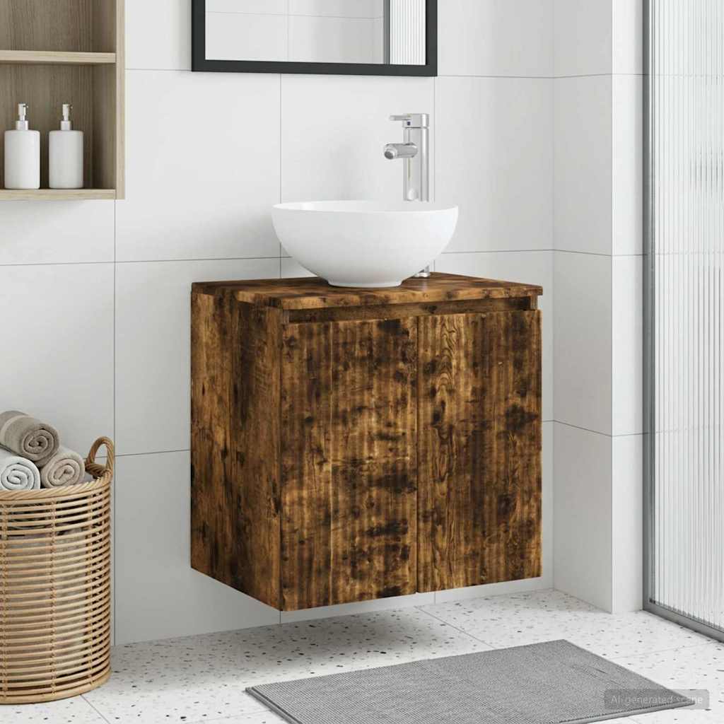 Væghængt Håndvask Skab 49,5 X 41 X 64,5 Cm Konstrueret Træ - Variant 890397