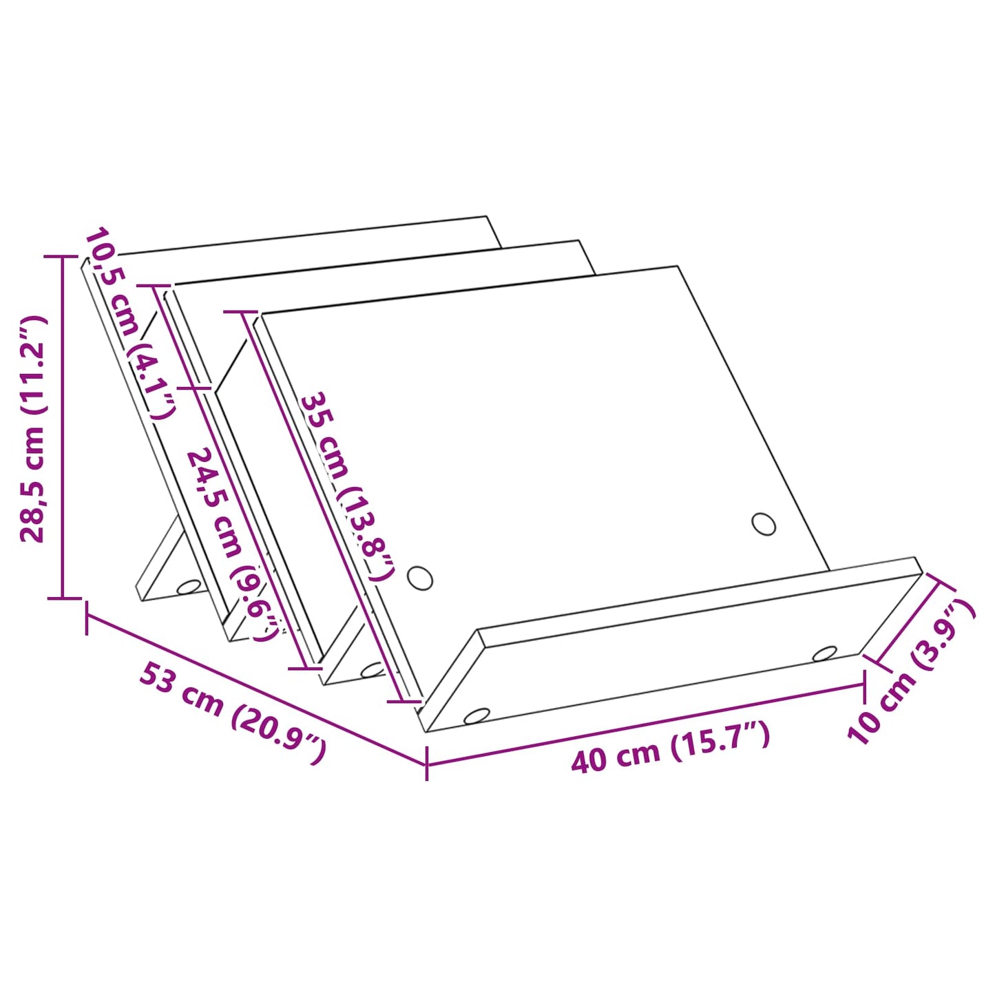 Magasin Rack Med Hylde 53 X 40 X 28,5 Cm Konstrueret Træ - Billede 11