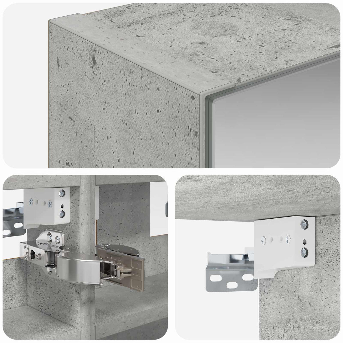 Badeværelsesspejlskab Beton - Billede 9