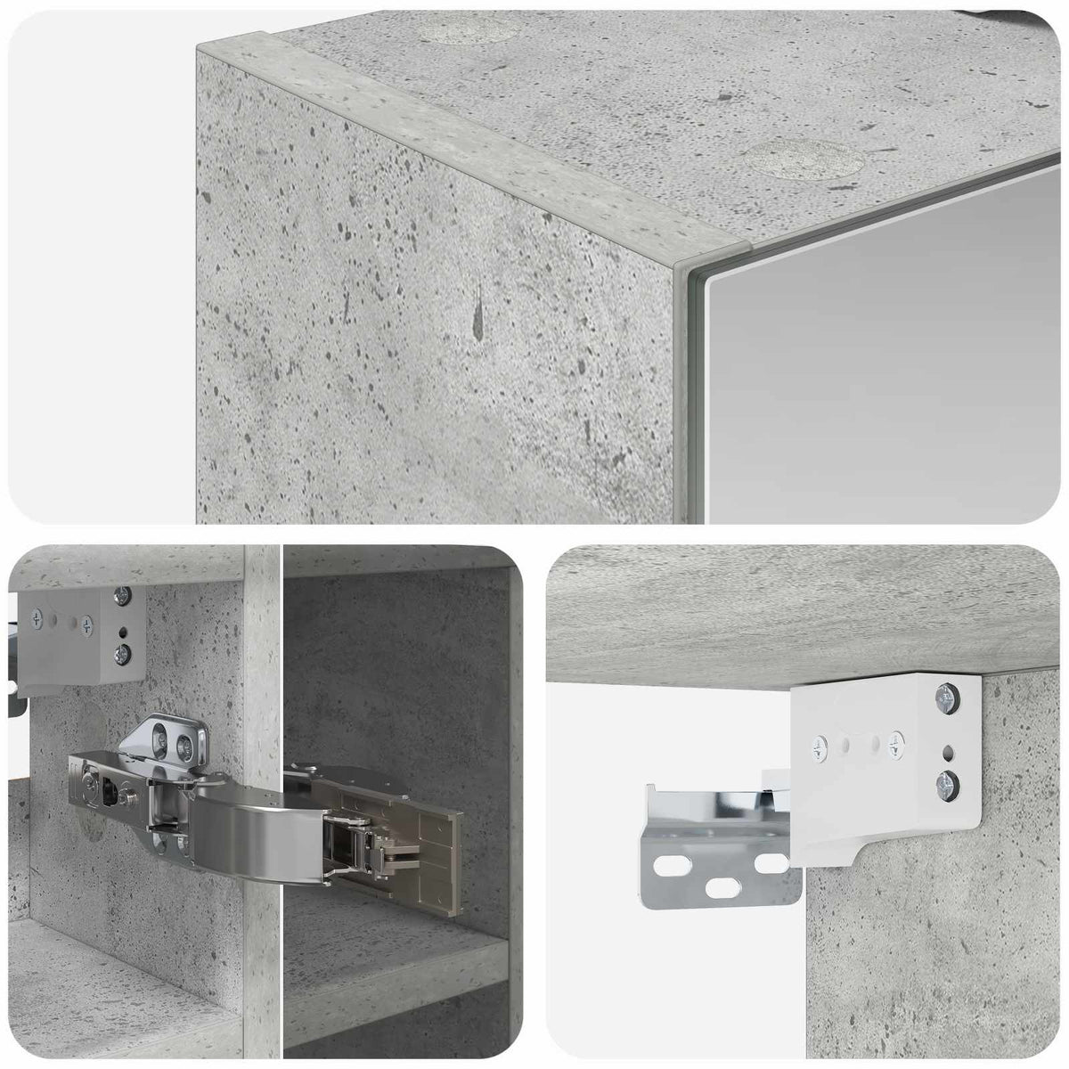 Badeværelsesspejlskab Beton - Billede 10
