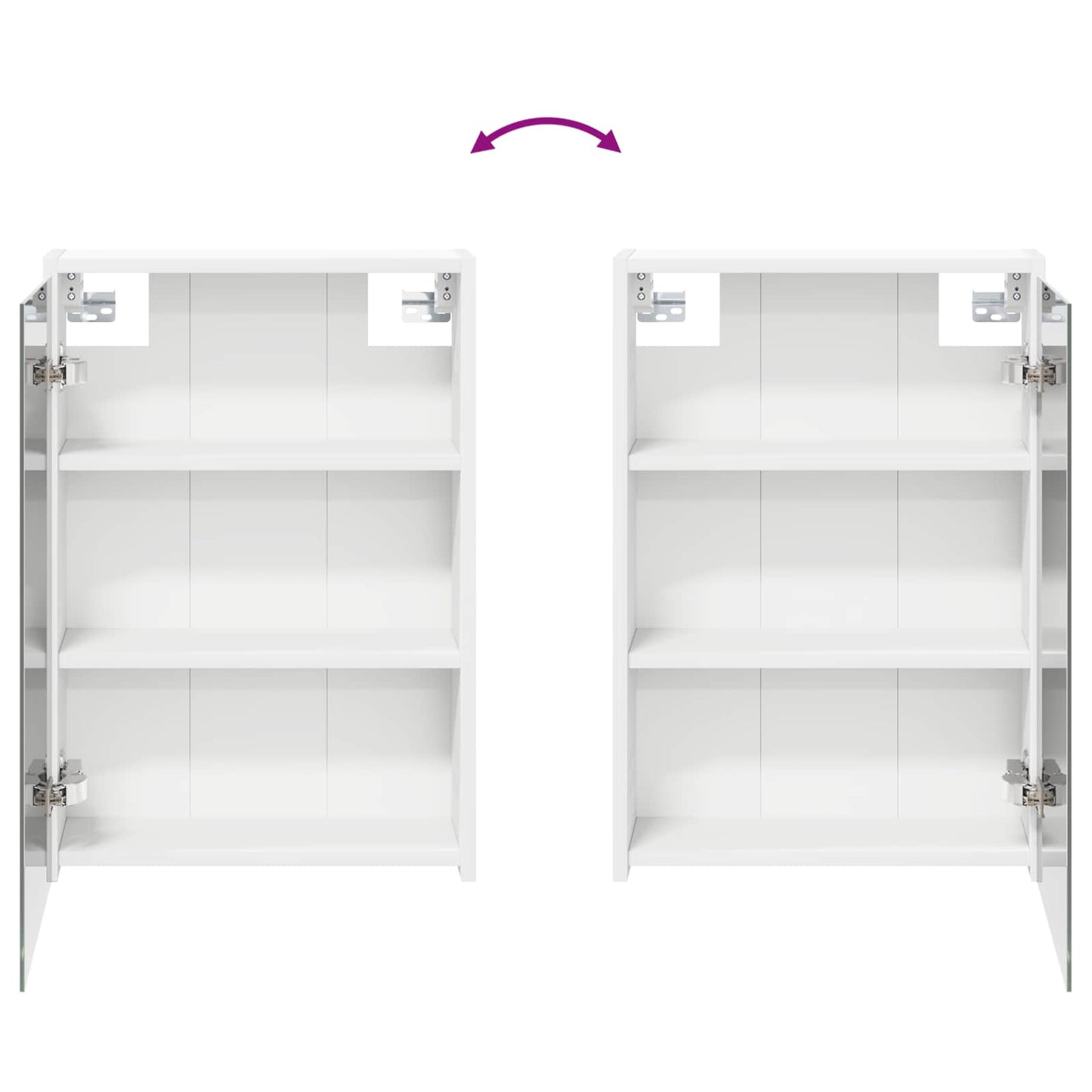 Badeværelsesspejlskab 43 X 16 X 62.5 Cm Konstrueret Træ - Billede 10
