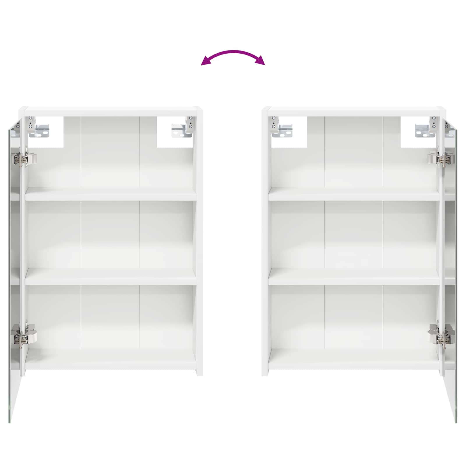 Badeværelsesspejlskab 43 X 16 X 62.5 Cm Konstrueret Træ - Billede 10