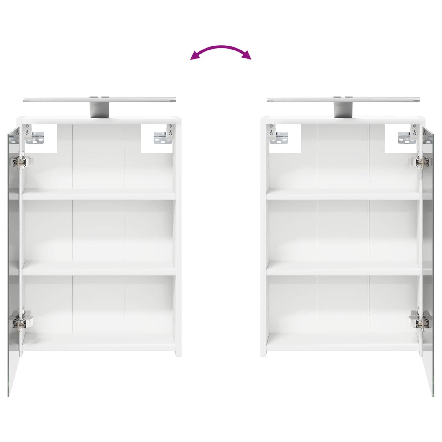 Badeværelsesspejlskab 43 X 16 X 62.5 Cm Konstrueret Træ - Billede 12