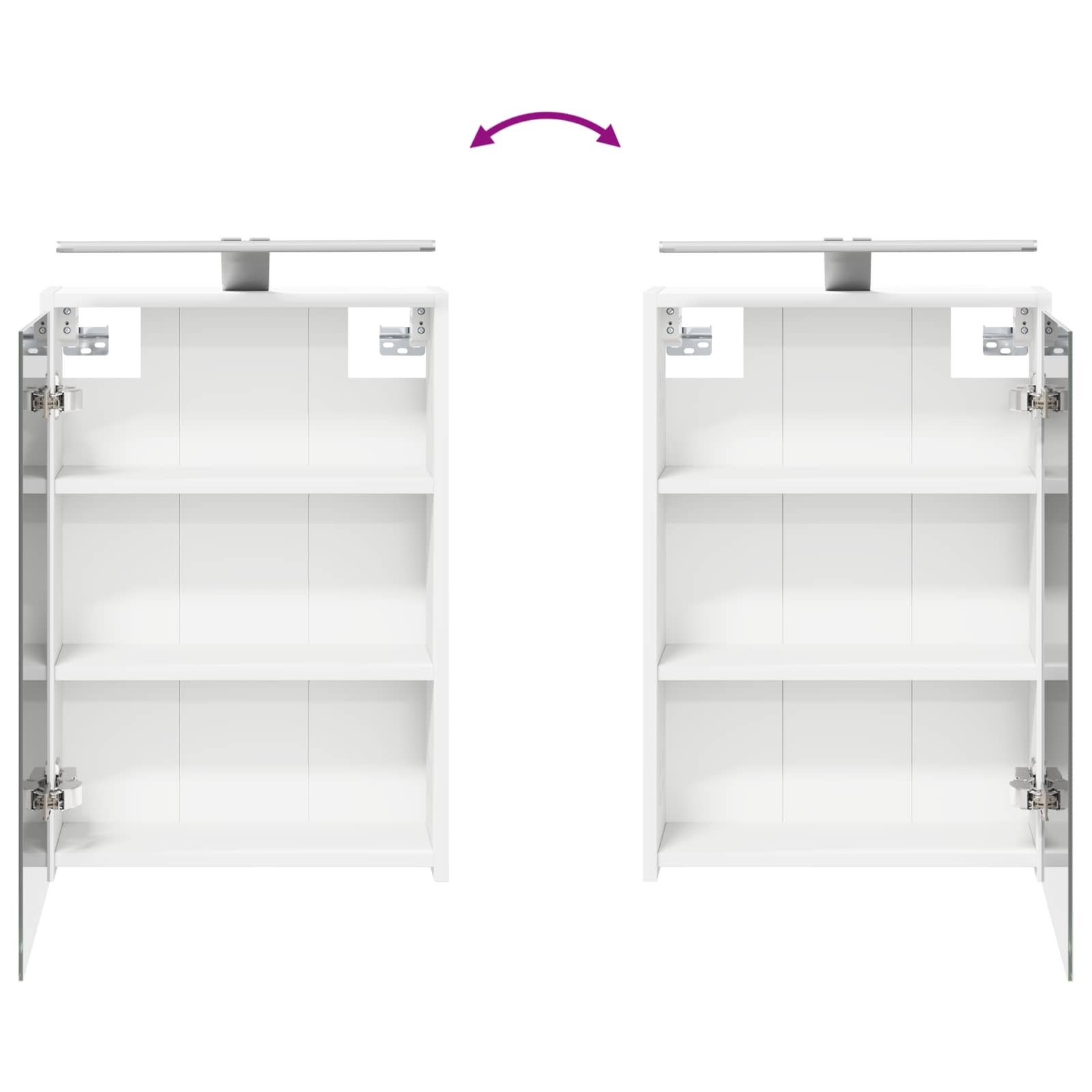 Badeværelsesspejlskab 43 X 16 X 62.5 Cm Konstrueret Træ - Billede 12