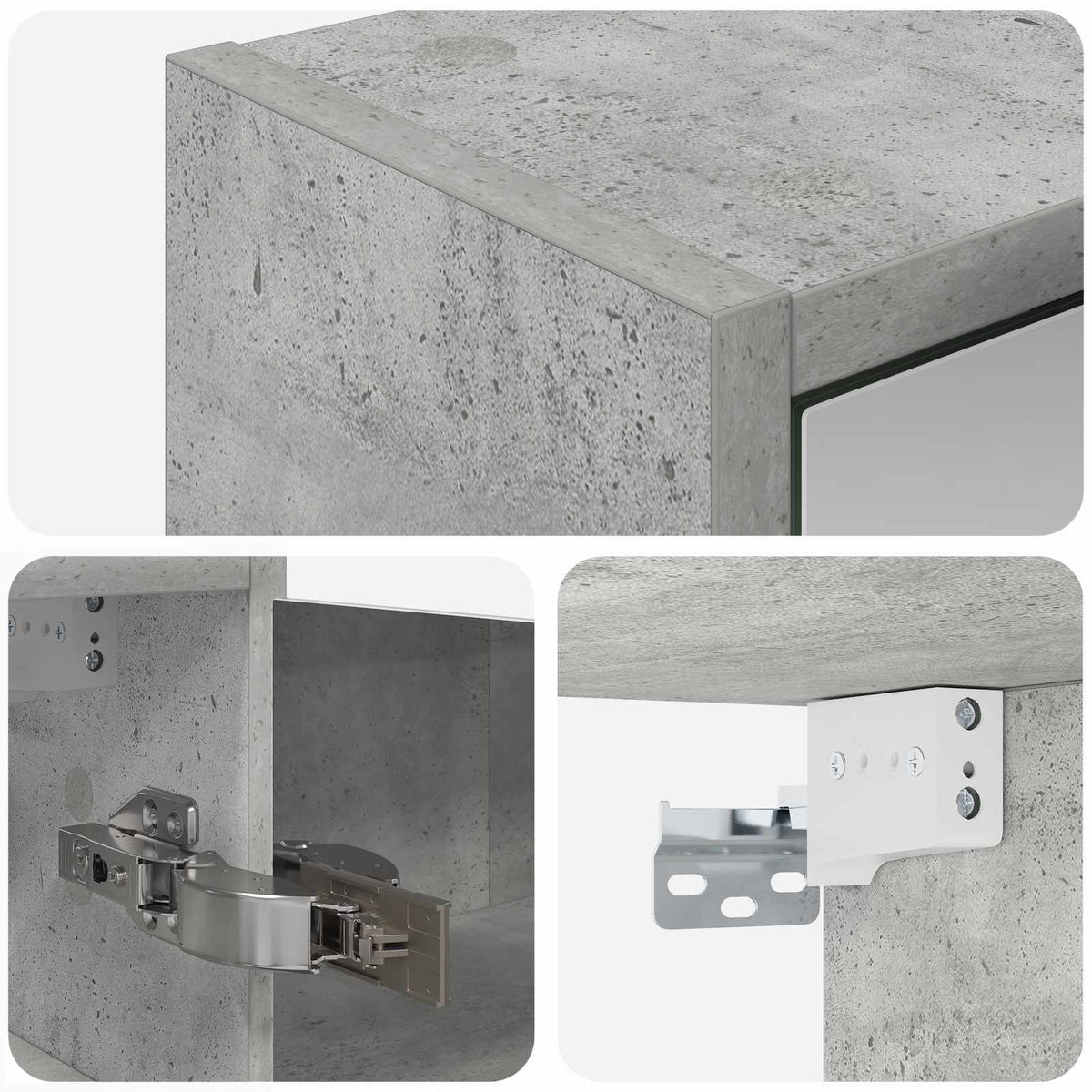 Badeværelsesspejlskab Beton - Billede 10