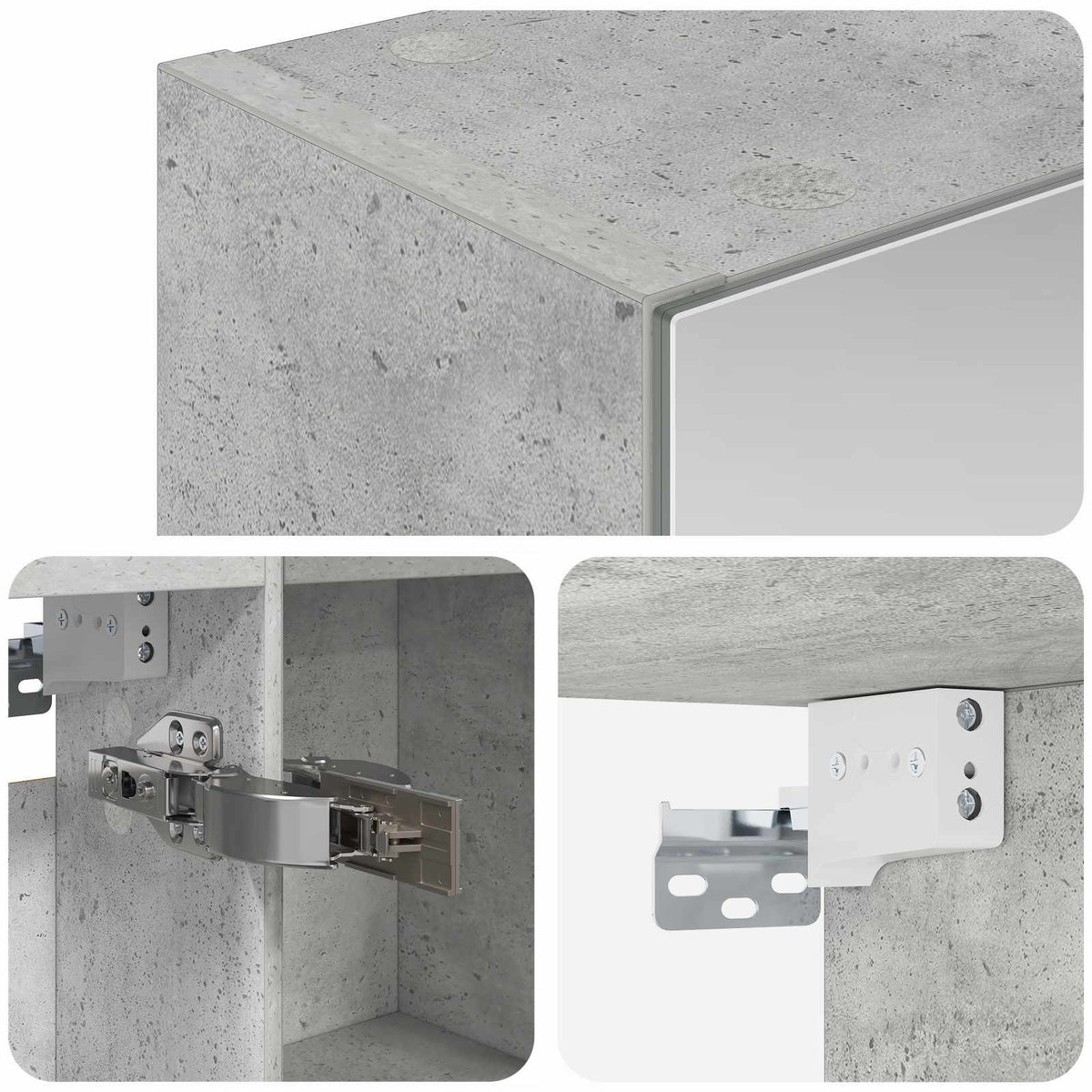 Badeværelsesspejlskab Beton Grå 50 X 14,5 X 70 Cm - Billede 9
