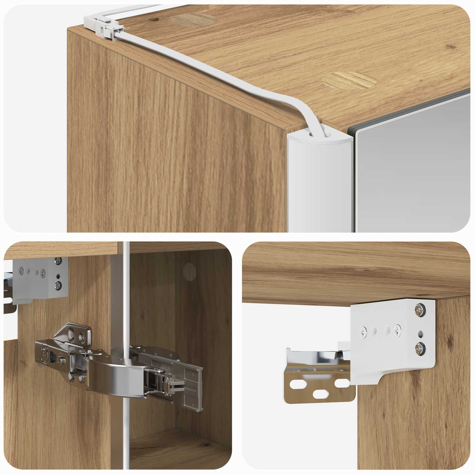 Badeværelsesspejlskab Artisan Eg 43 X 11,5 X 60,5 Cm - Billede 10