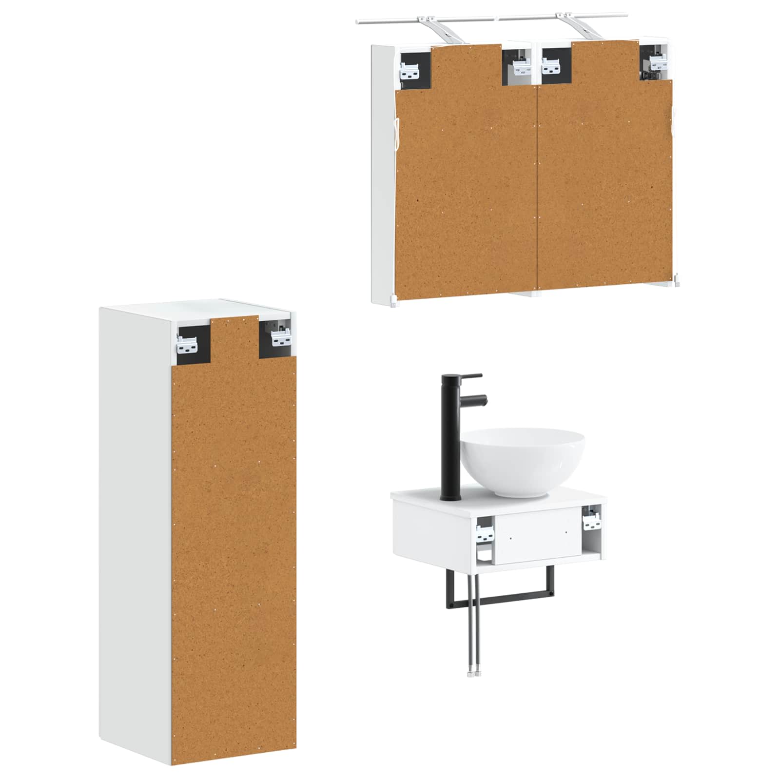 Badeværelsesskabsæt 4 Dele 40 X 10,5 X 60,5 Cm - Billede 3