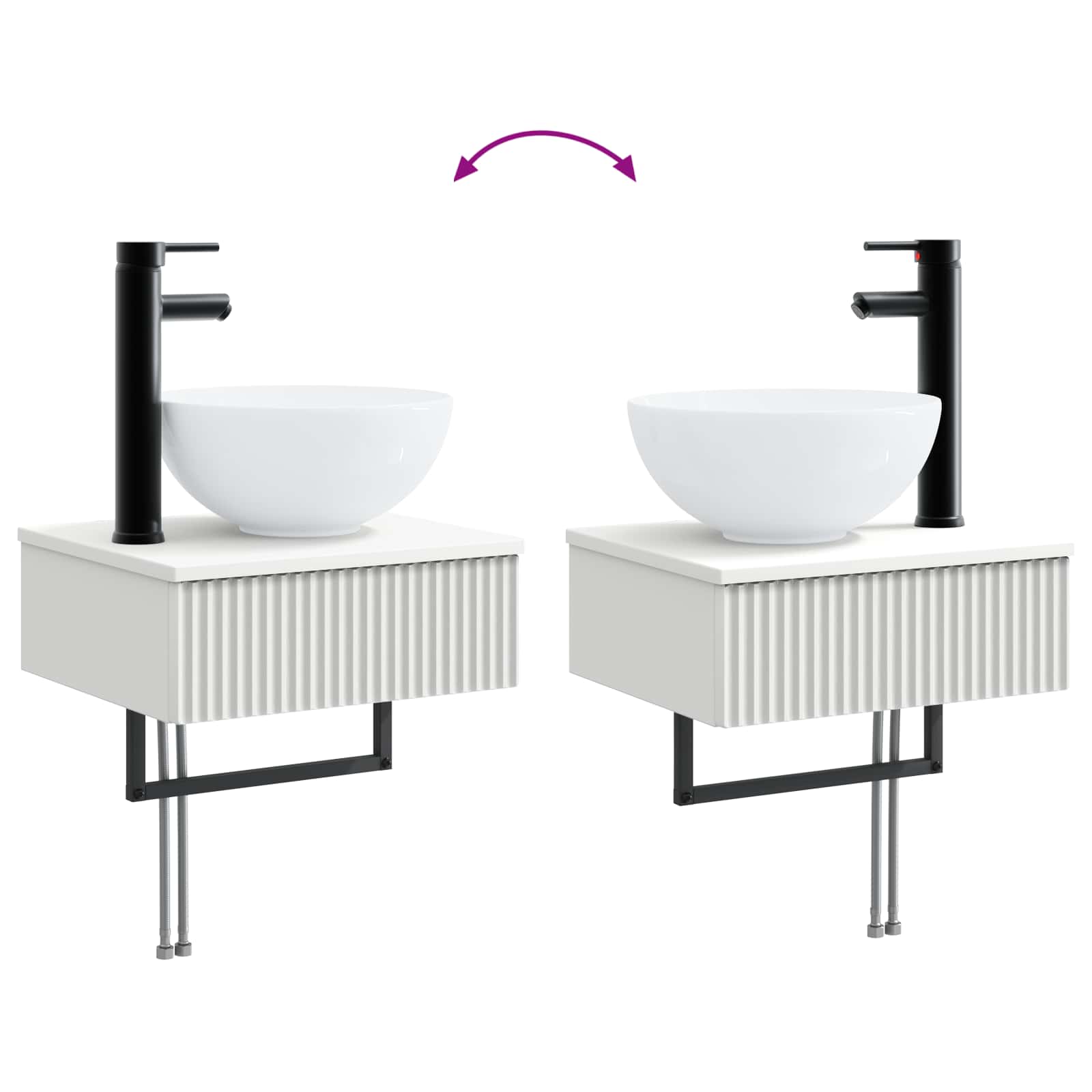 Badeværelsesskabsæt 4 Dele 40 X 10,5 X 60,5 Cm - Billede 7