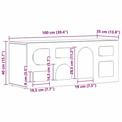 Tv-skab 100 X 35 X 40 Cm Konstrueret Træ - Billede 11