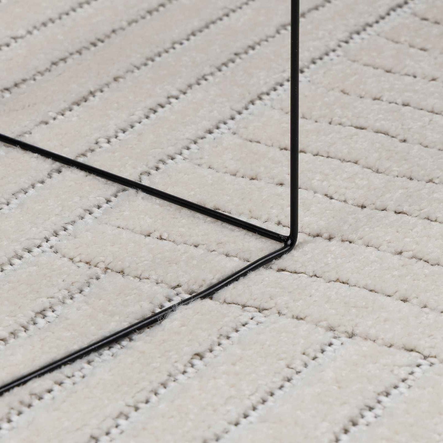 Områdetæpper Firkantet Palmeras Creme 120 X 120 Cm Polyester - Billede 5